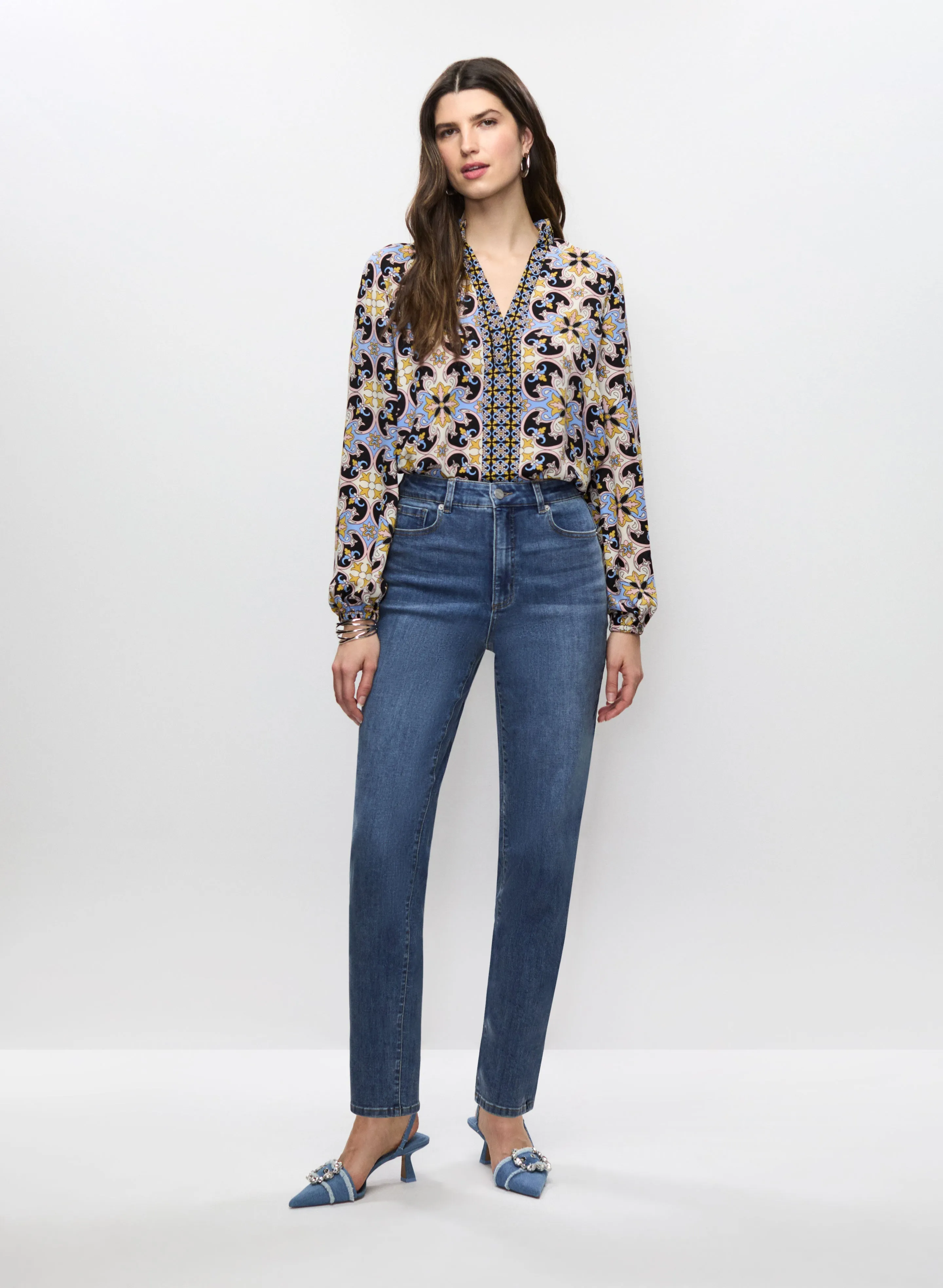 Paisley Blouse & Straight Leg Jeans sold by Melanie Lyne