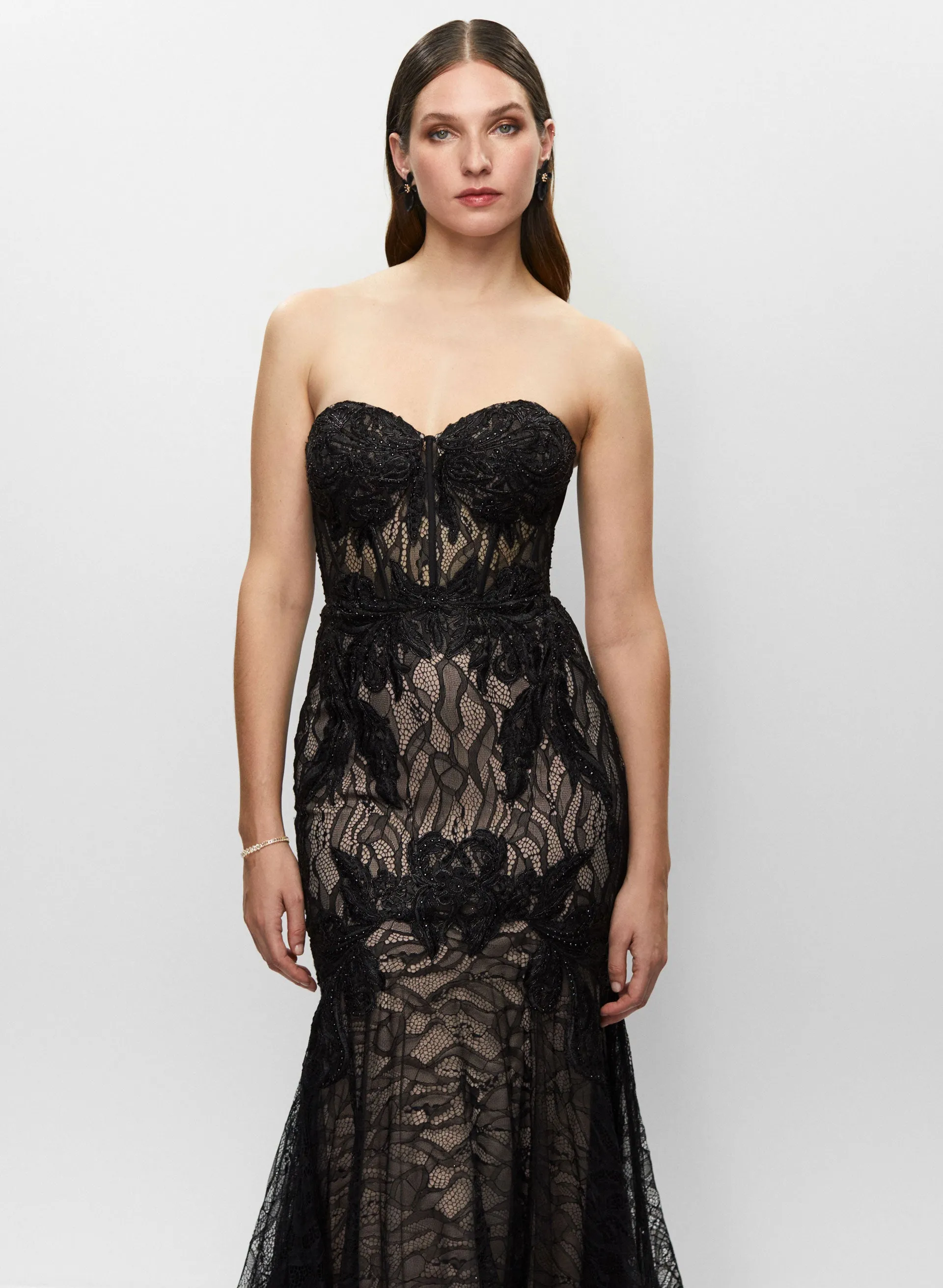 Strapless Lace Bustier Gown sold by Melanie Lyne product image thumbnail 5