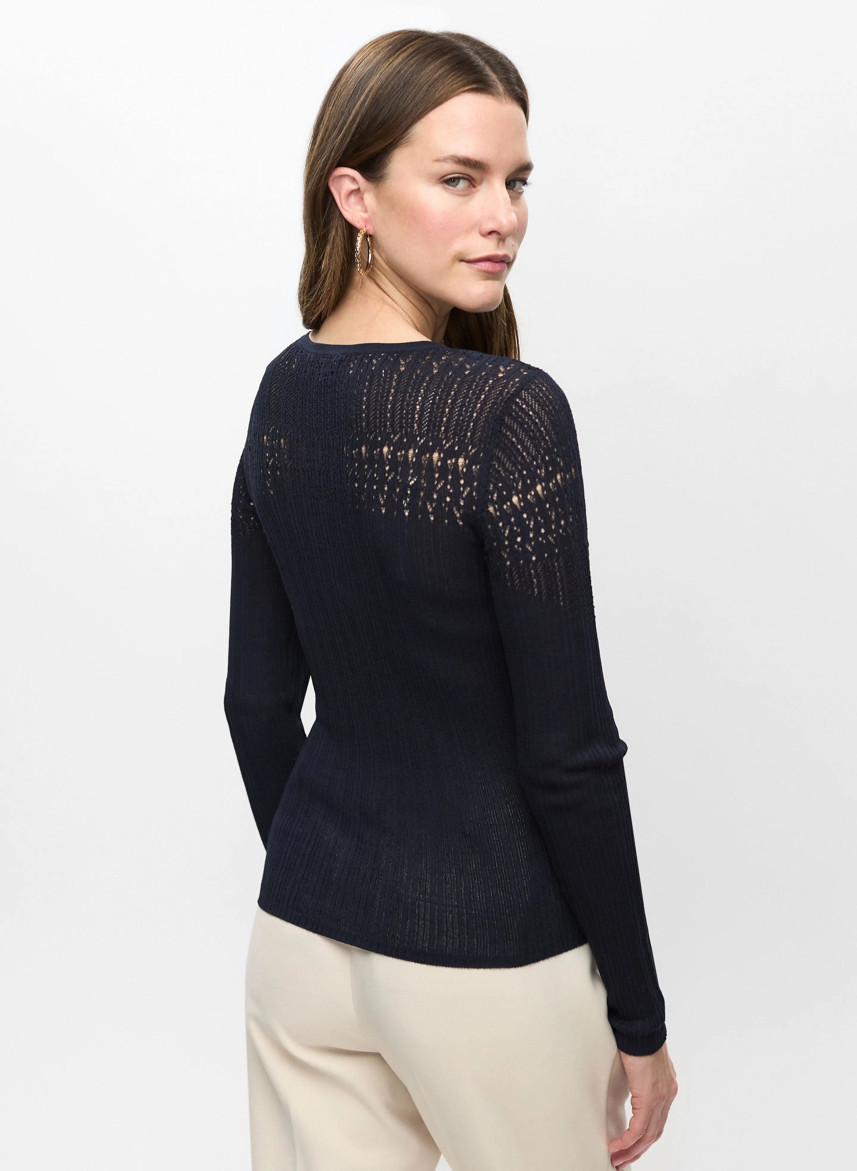 Pointelle Knit Sweater sold by Melanie Lyne product image thumbnail 4