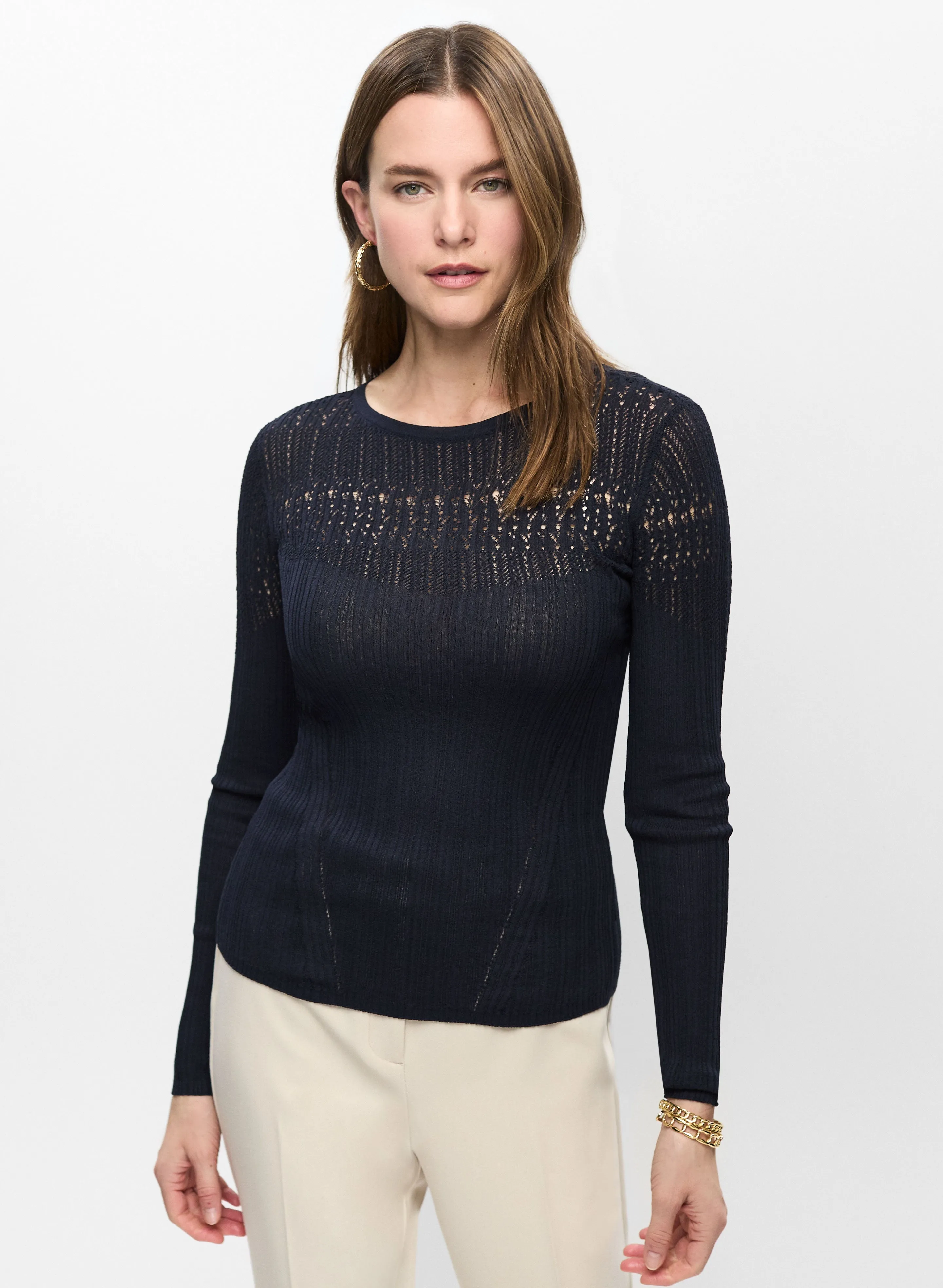Pointelle Knit Sweater sold by Melanie Lyne product image thumbnail 5