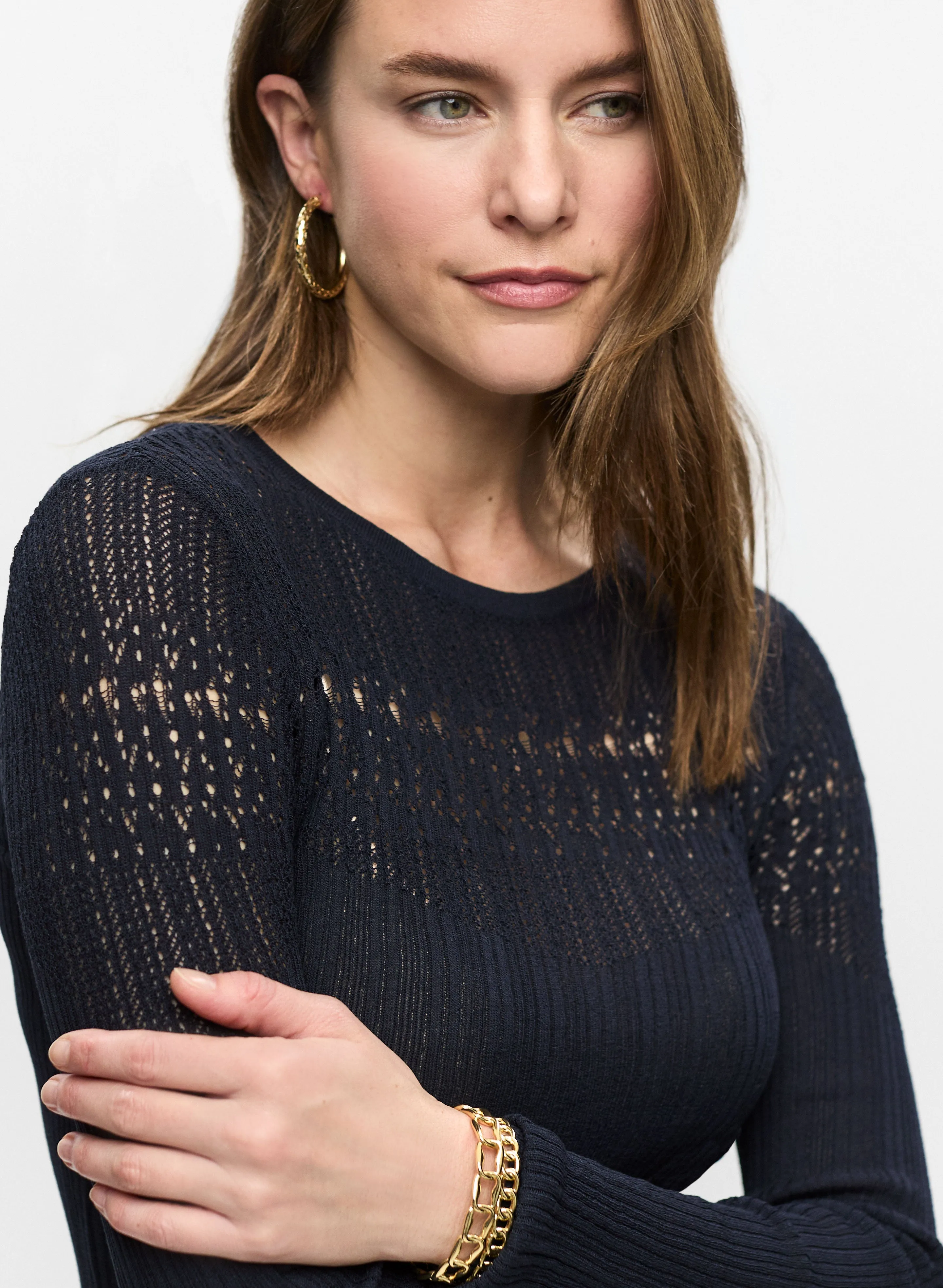 Pointelle Knit Sweater sold by Melanie Lyne product image thumbnail 2