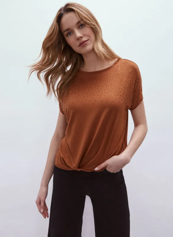 Stud Detail Short Sleeve Top sold by Melanie Lyne
