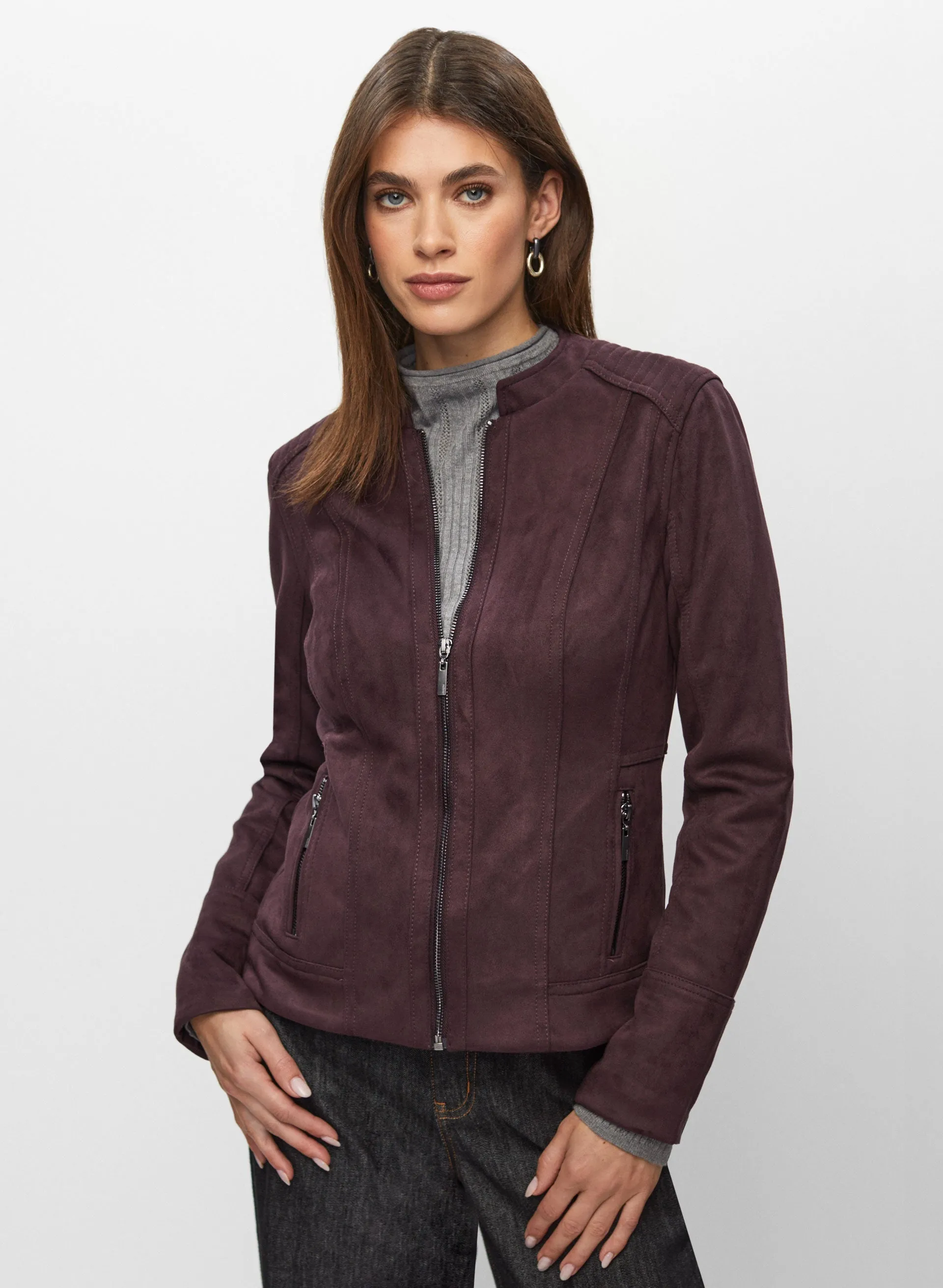 Faux Suede Jacket sold by Melanie Lyne product image thumbnail 2