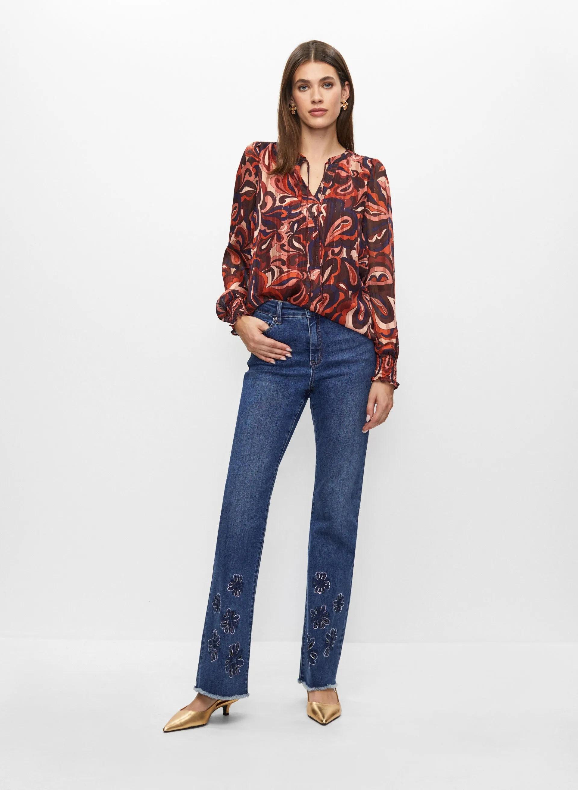 Floral Paisley Print Chiffon Top sold by Melanie Lyne product image thumbnail 3