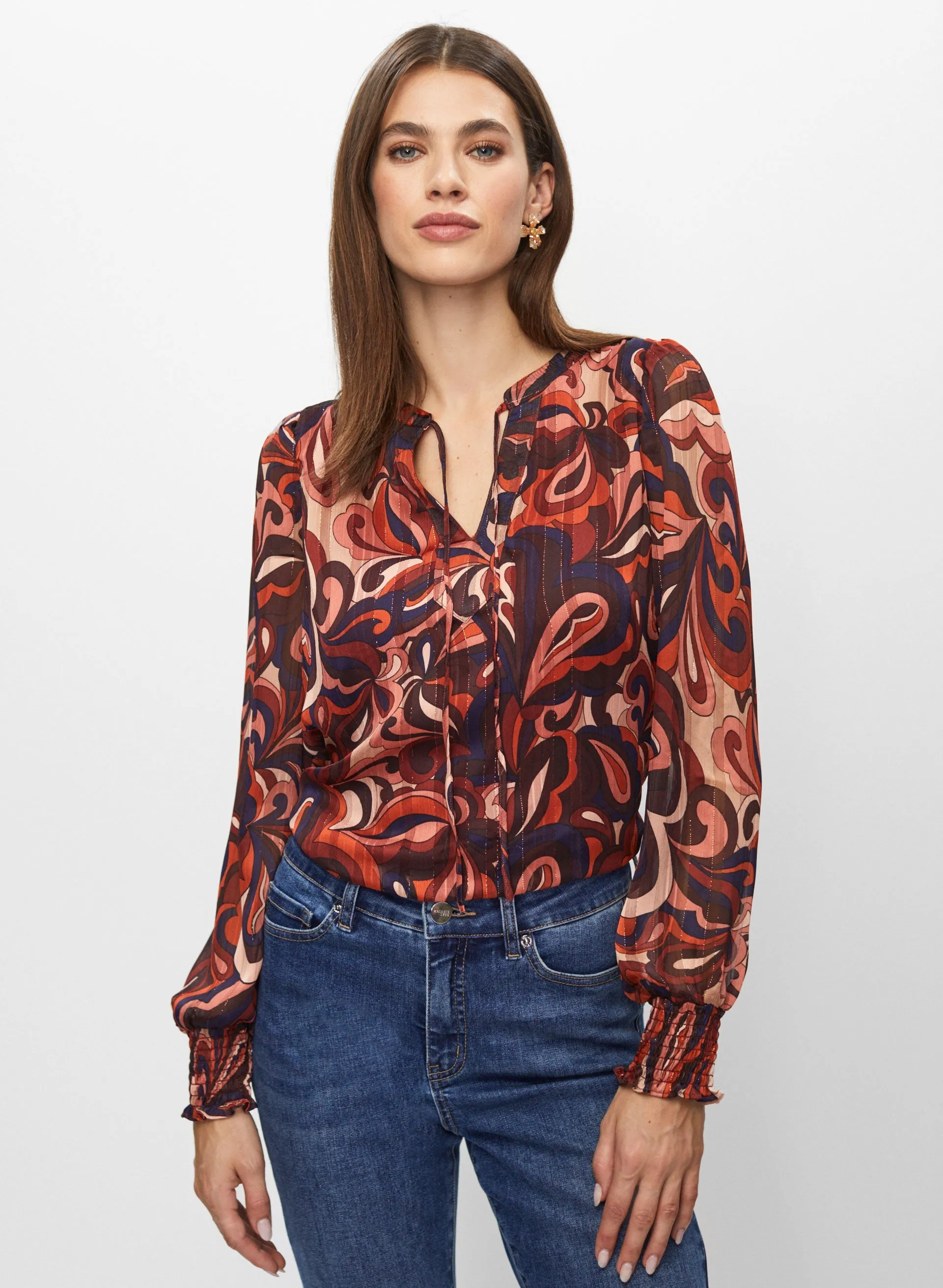 Floral Paisley Print Chiffon Top sold by Melanie Lyne