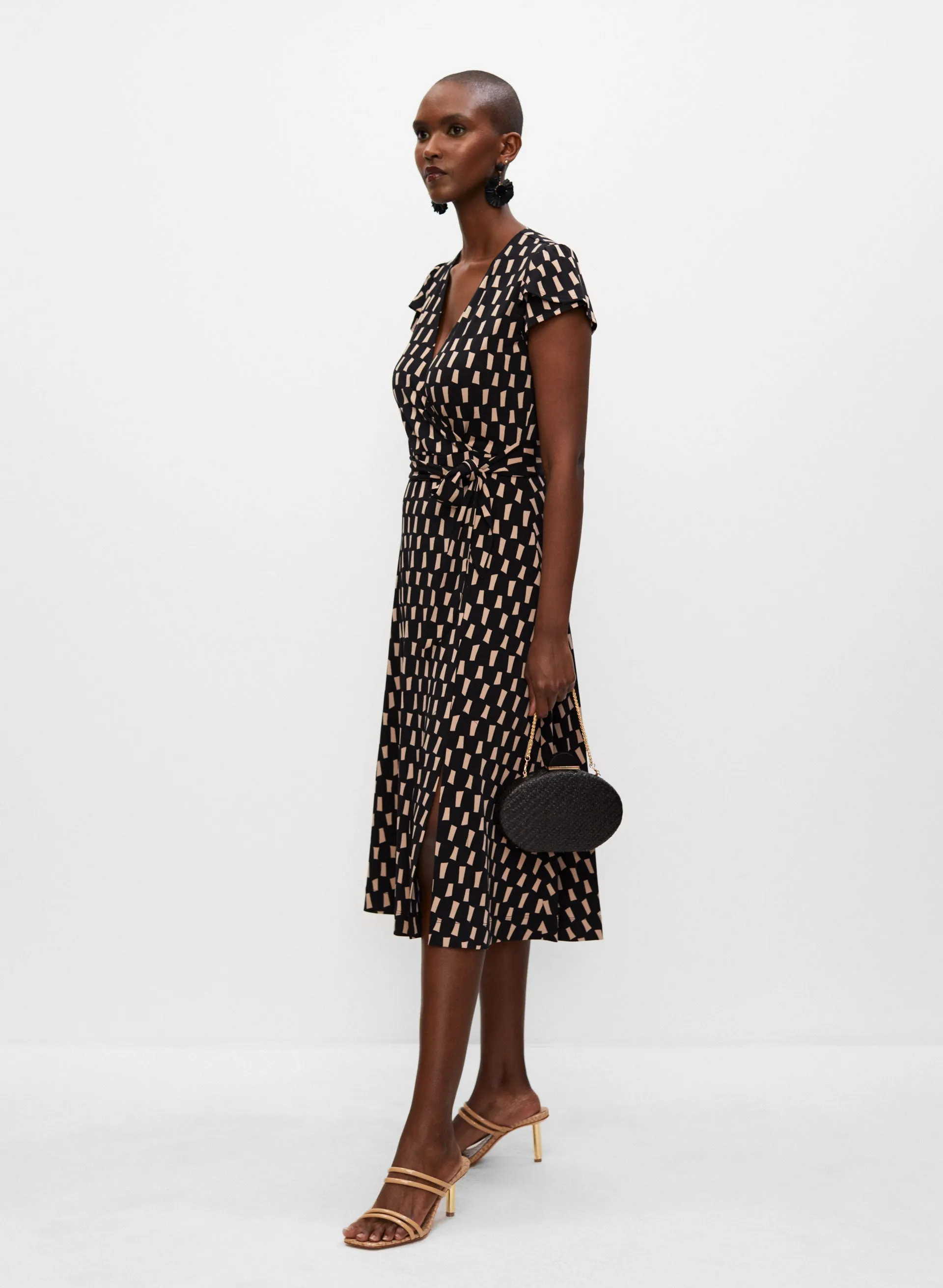 Geometric Print Wrap Dress sold by Melanie Lyne product image thumbnail 3