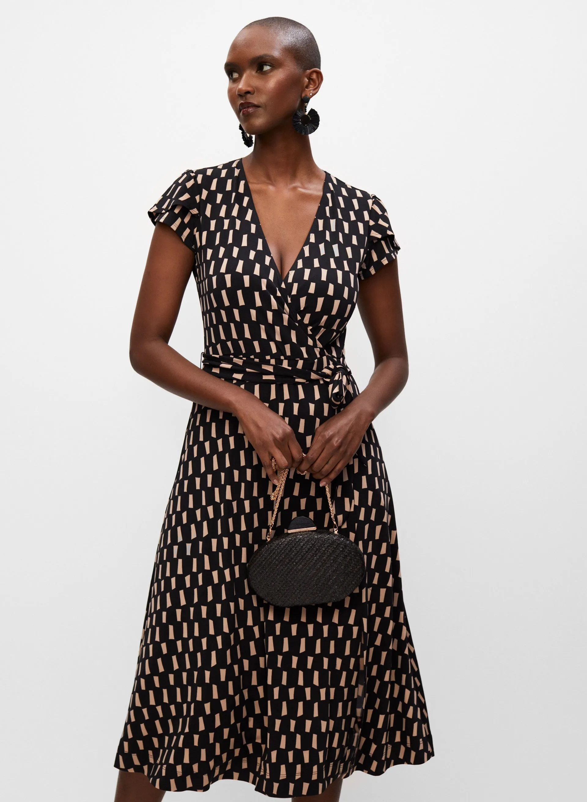 Geometric Print Wrap Dress sold by Melanie Lyne product image thumbnail 5