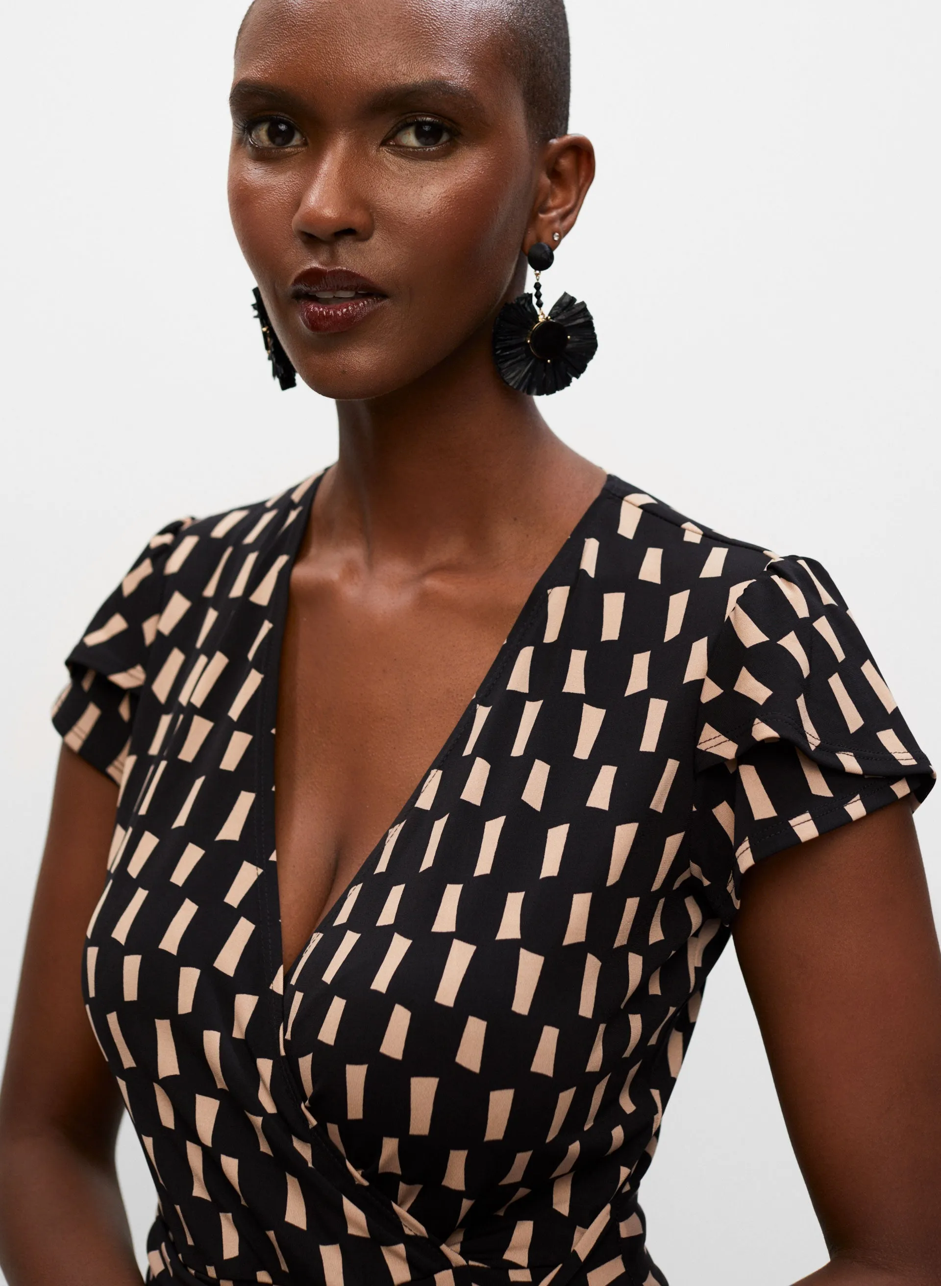 Geometric Print Wrap Dress sold by Melanie Lyne product image thumbnail 2