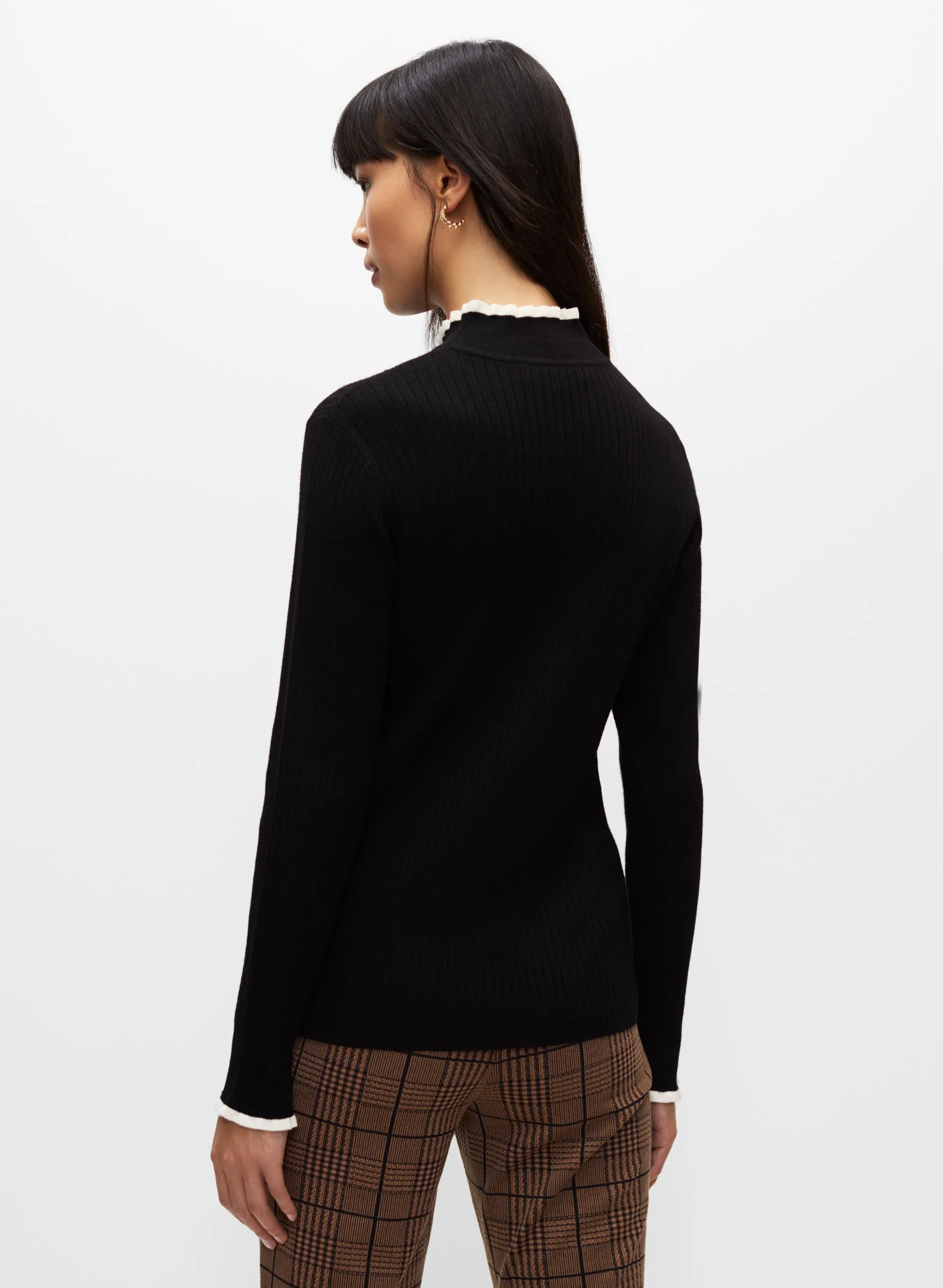 Essential Ruffle Contrast Trim Sweater sold by Melanie Lyne product image thumbnail 4