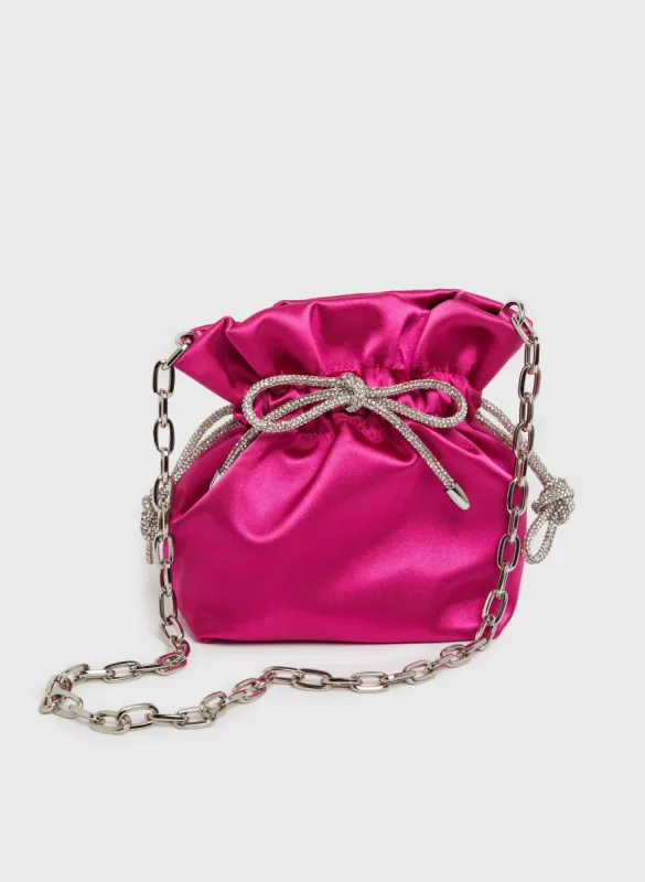 Crystal Bow Satin Bag sold by Melanie Lyne