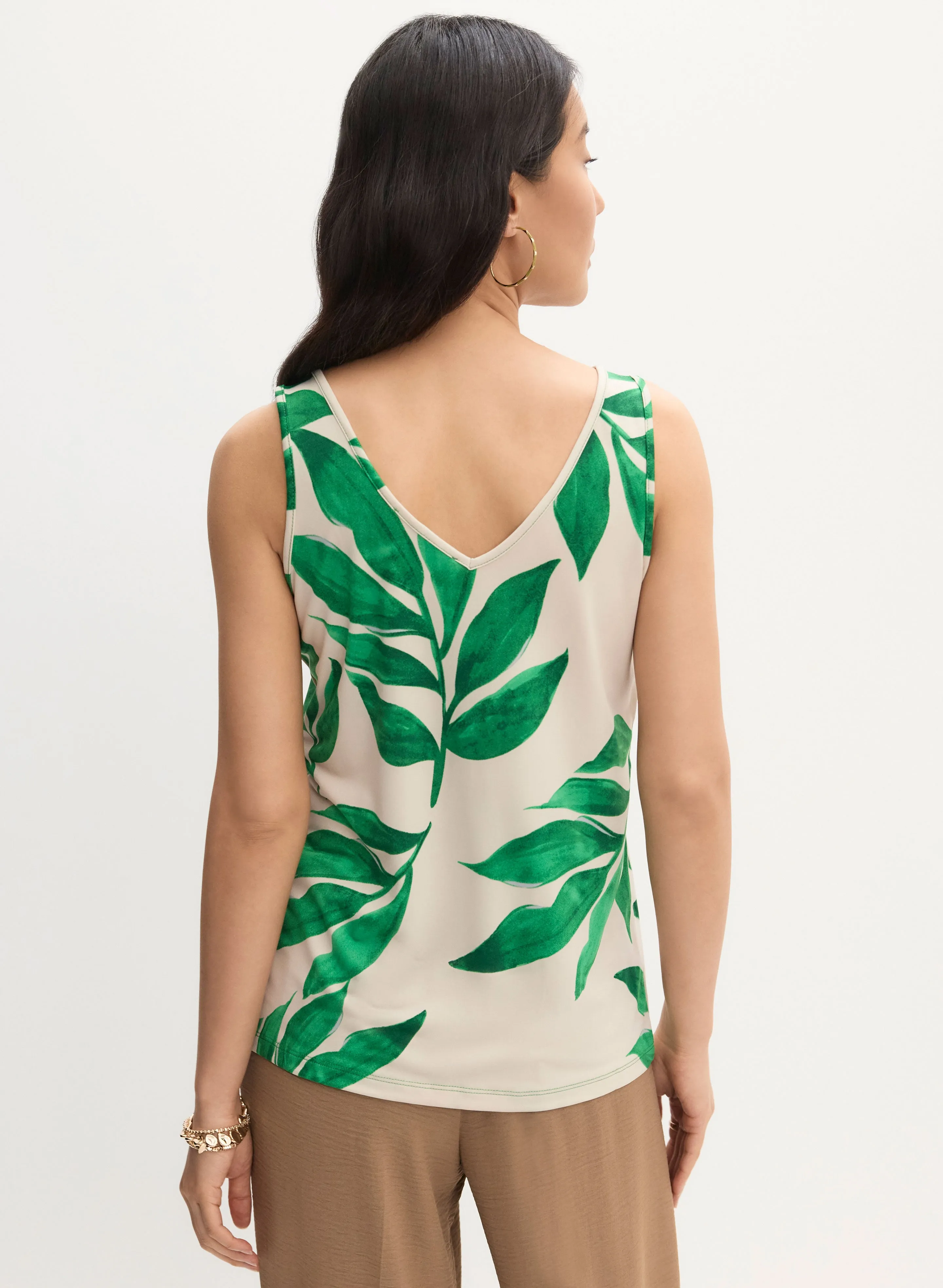 Sleeveless Leaf Print T-Shirt sold by Melanie Lyne product image thumbnail 4