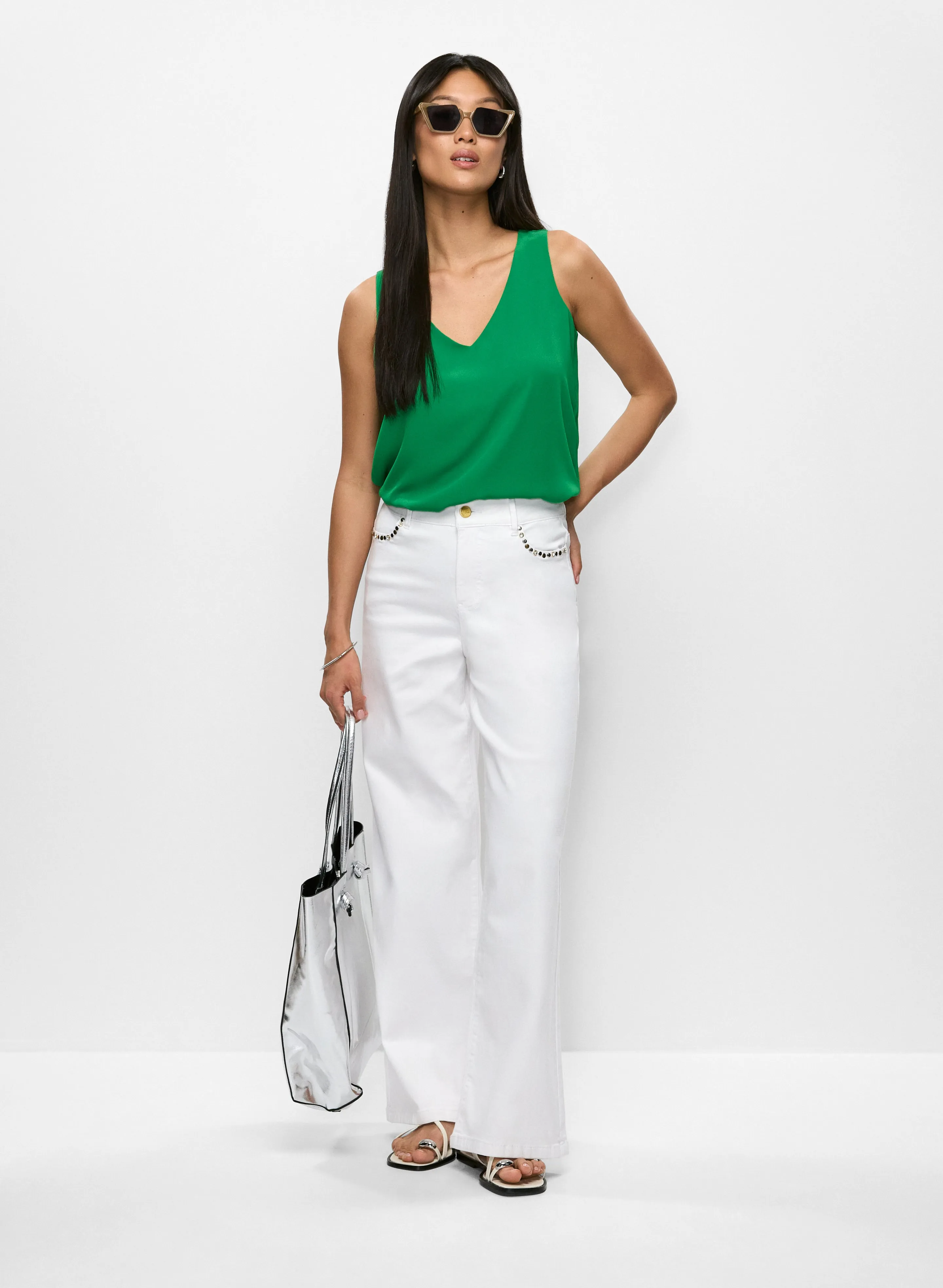 Essential Sleeveless V-Neck Blouse sold by Melanie Lyne product image thumbnail 3