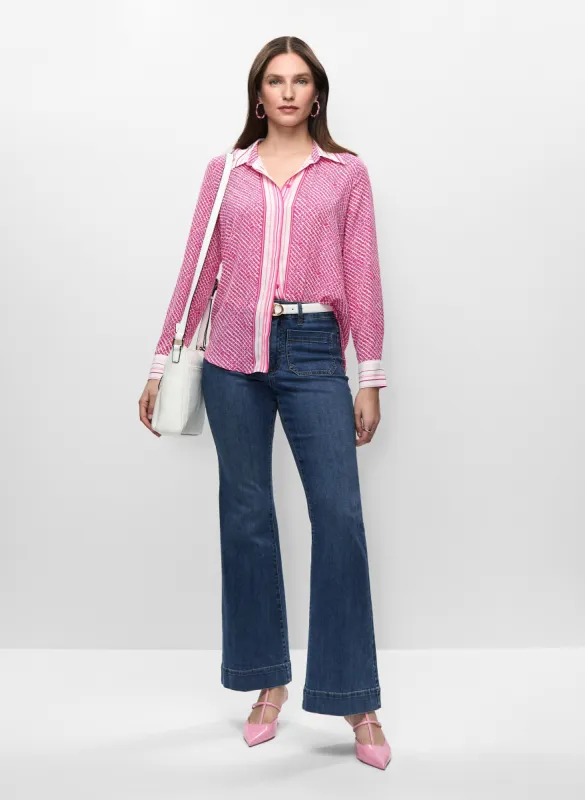 Printed Blouse & Flare Leg Jeans sold by Melanie Lyne