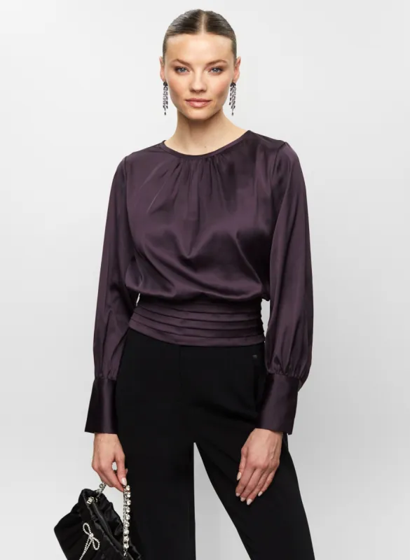 Pleat Detail Satin Blouse sold by Melanie Lyne