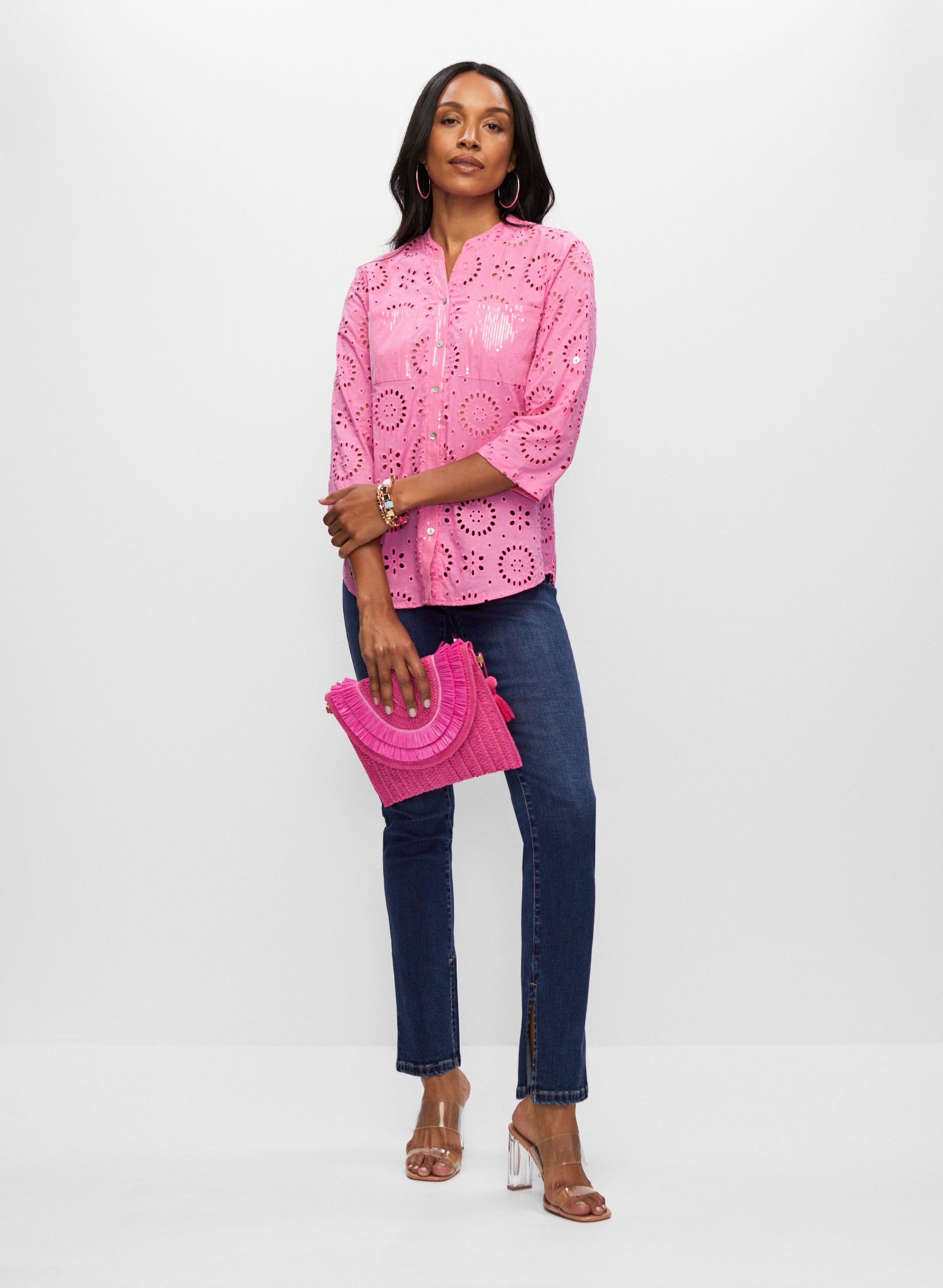 Sequin Pocket Eyelet Blouse sold by Melanie Lyne product image thumbnail 3