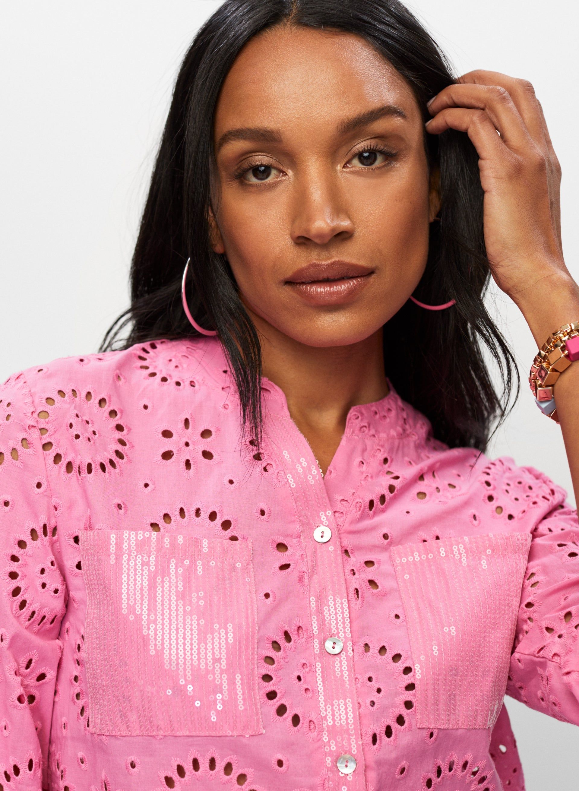 Sequin Pocket Eyelet Blouse sold by Melanie Lyne product image thumbnail 2