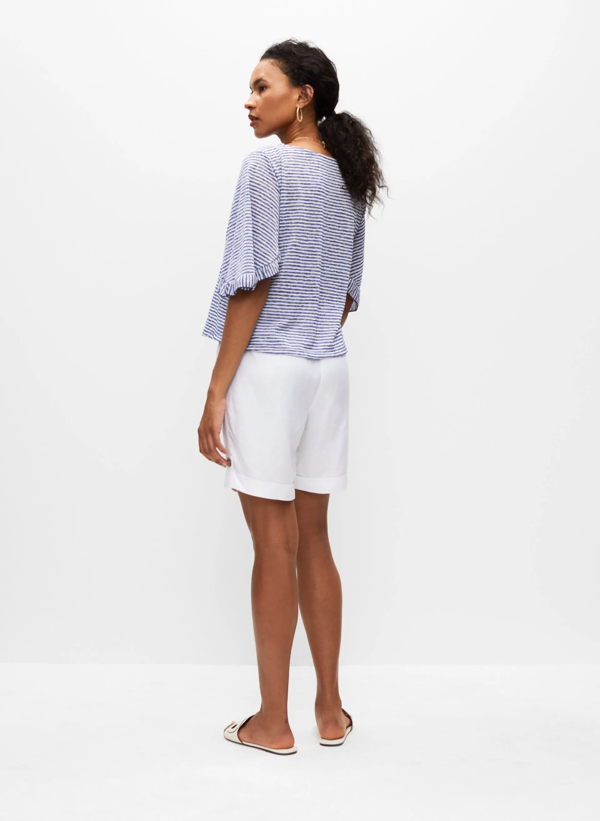 Striped Ruffle Sleeve Top sold by Melanie Lyne product image thumbnail 4