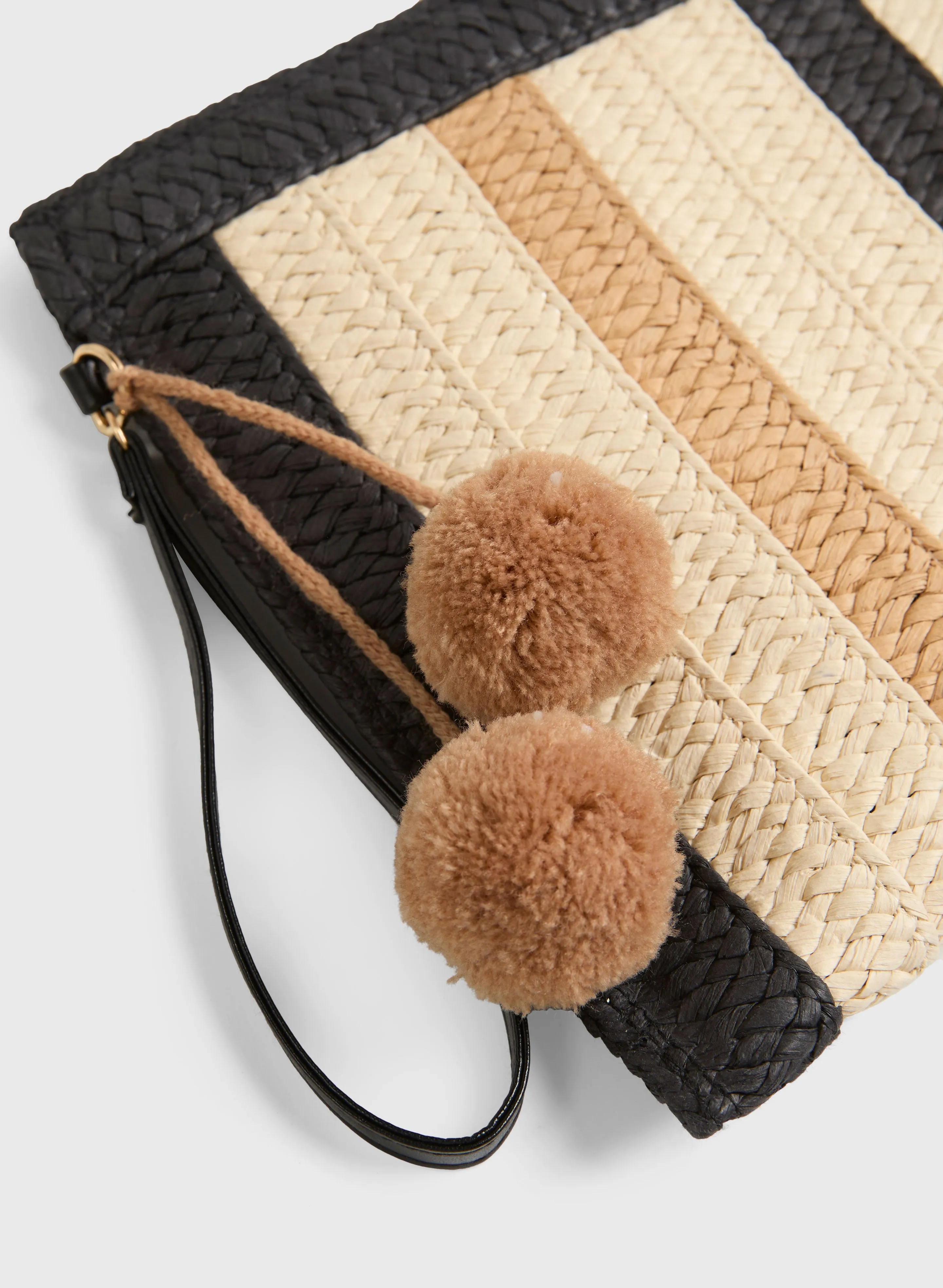 Decorative Pompom Straw Clutch sold by Melanie Lyne product image thumbnail 2