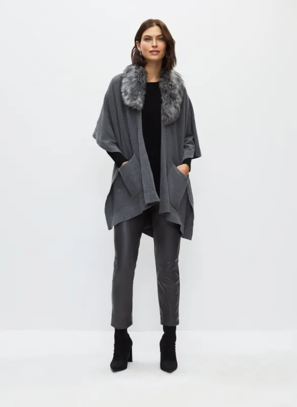 Faux Fur Collar Poncho sold by Melanie Lyne