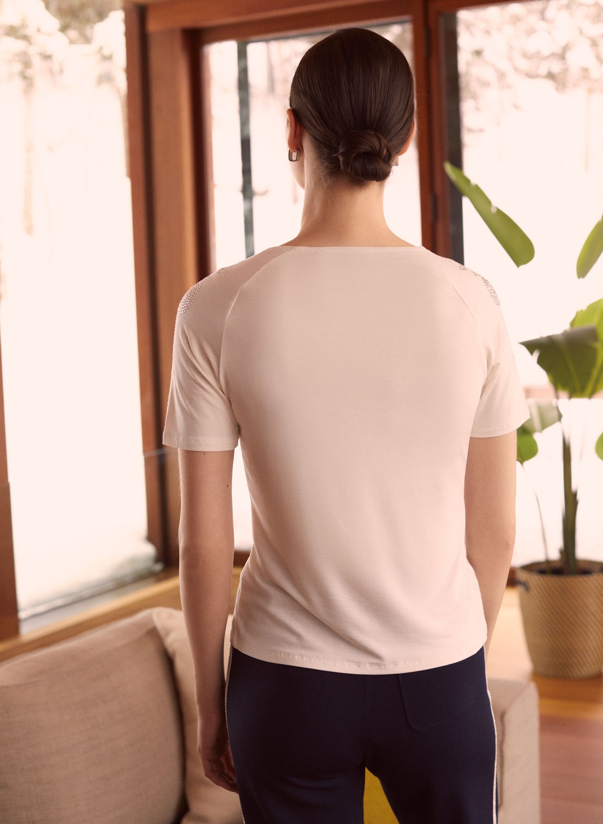 Rhinestone Rose Detail Tee sold by Melanie Lyne product image thumbnail 4