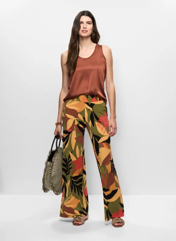 Satin Sleeveless Top & Tropical Print Flare Leg Pants sold by Melanie Lyne