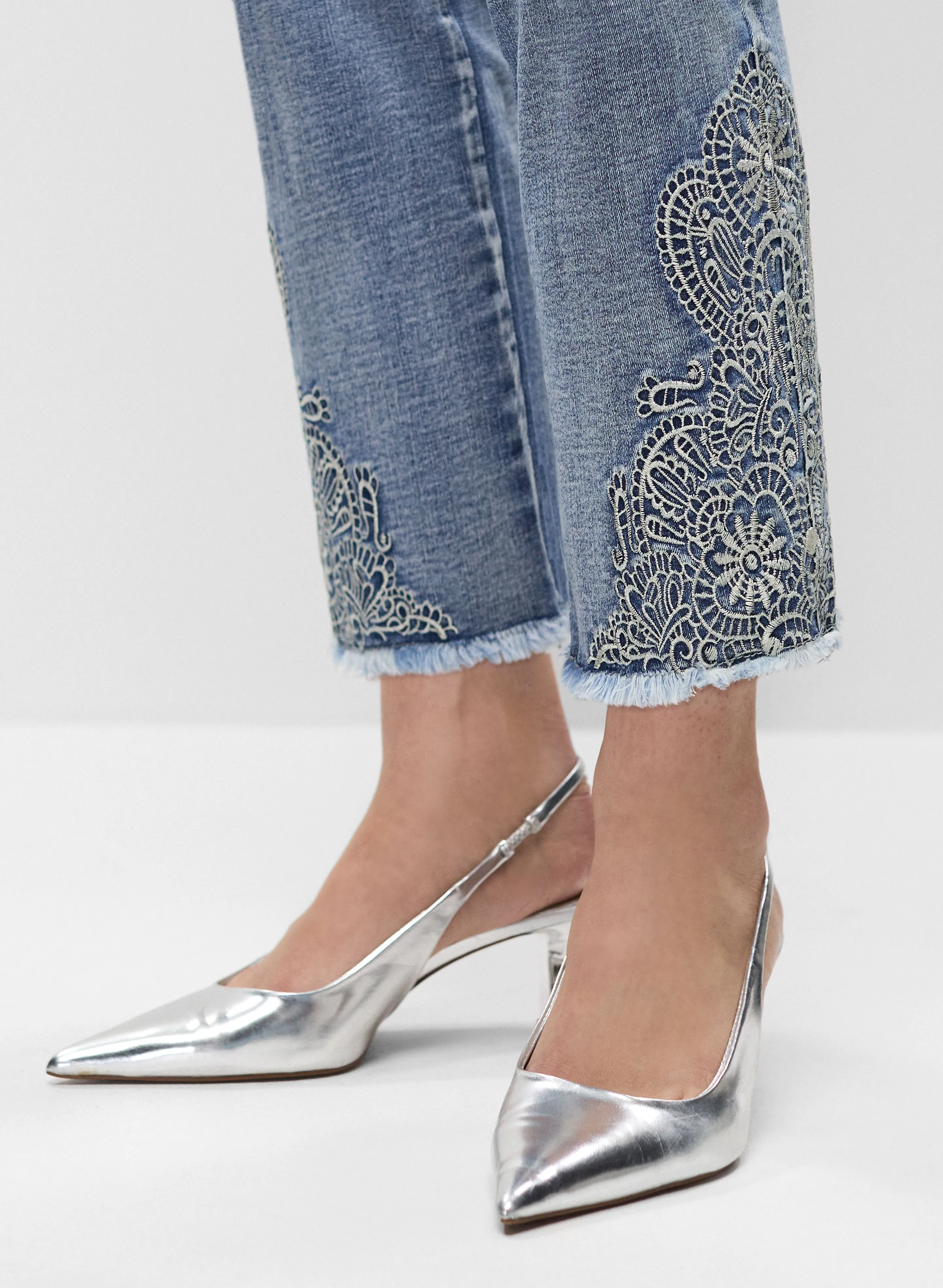 Floral Embellished Slim Leg Jeans sold by Melanie Lyne product image thumbnail 4