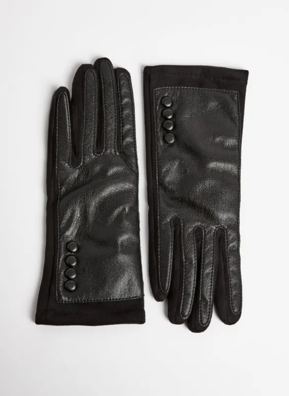 Button Detail Faux Suede Gloves sold by Melanie Lyne