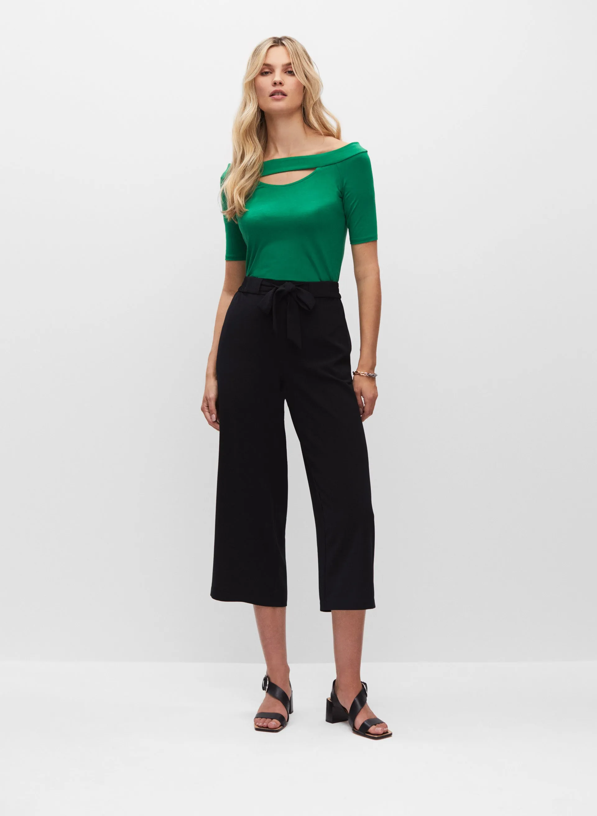 Belted Wide Leg Culotte Pants sold by Melanie Lyne