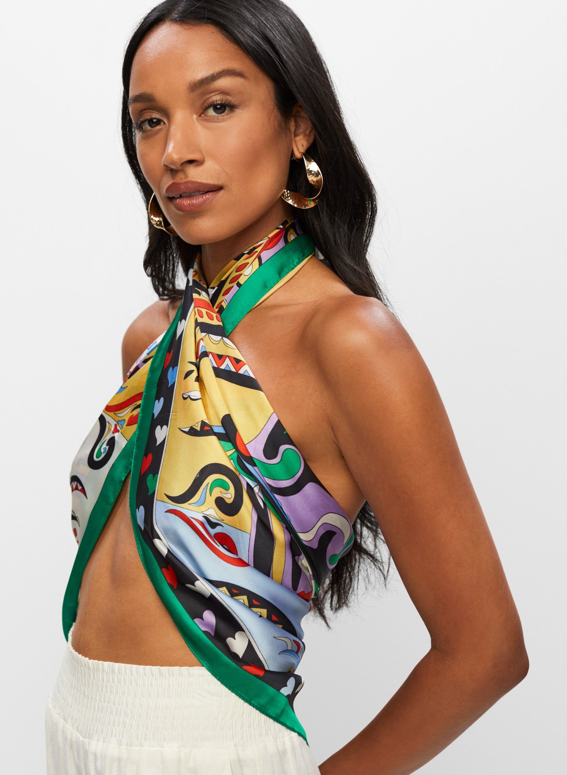 Multicolour Abstract Motif Scarf sold by Melanie Lyne product image thumbnail 2