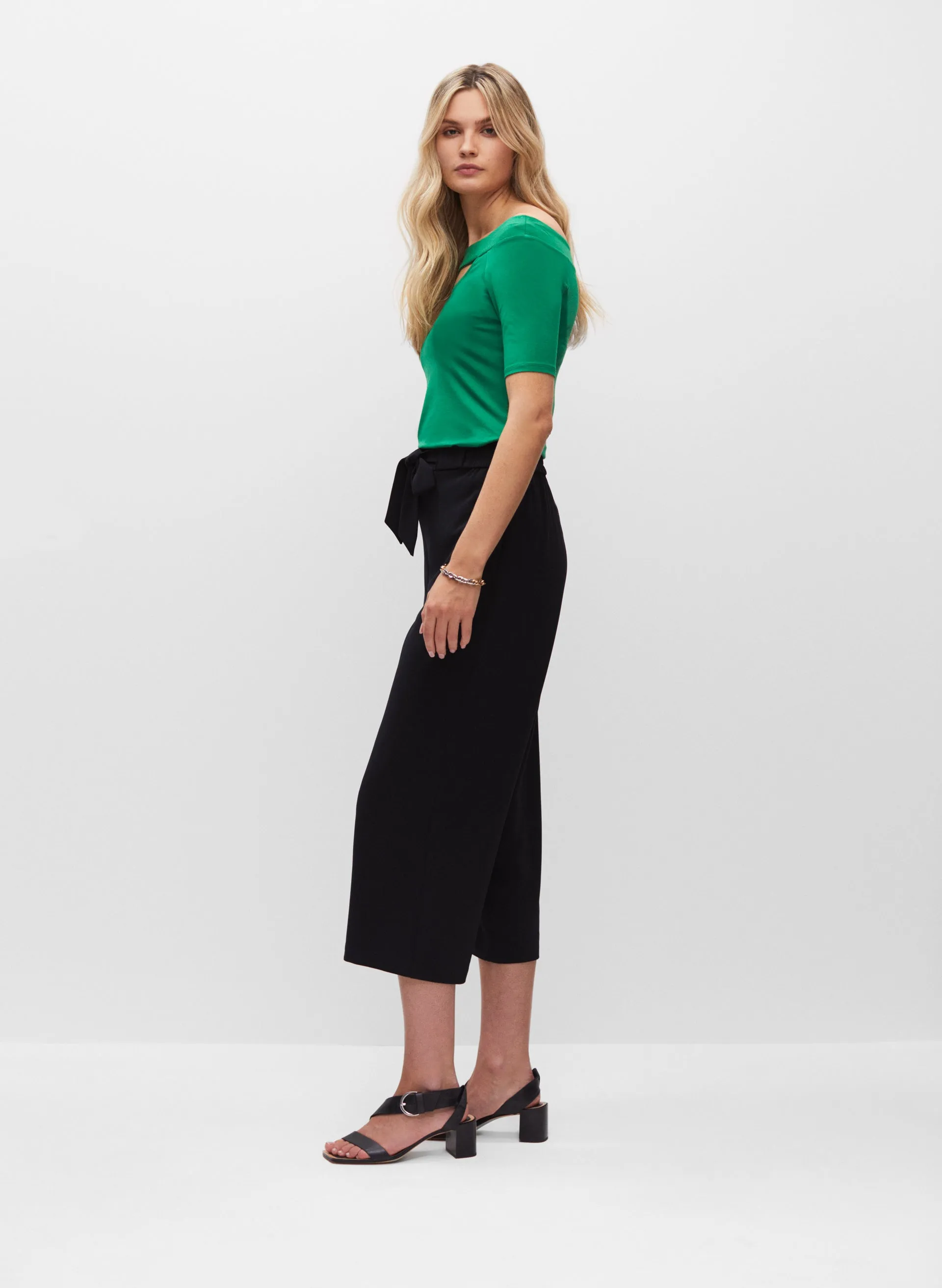 Belted Wide Leg Culotte Pants sold by Melanie Lyne product image thumbnail 3