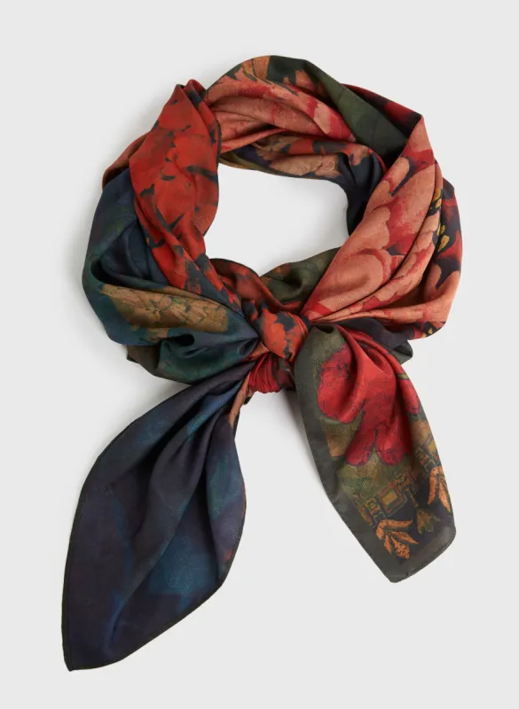 Reversible Floral Jacquard Scarf sold by Melanie Lyne
