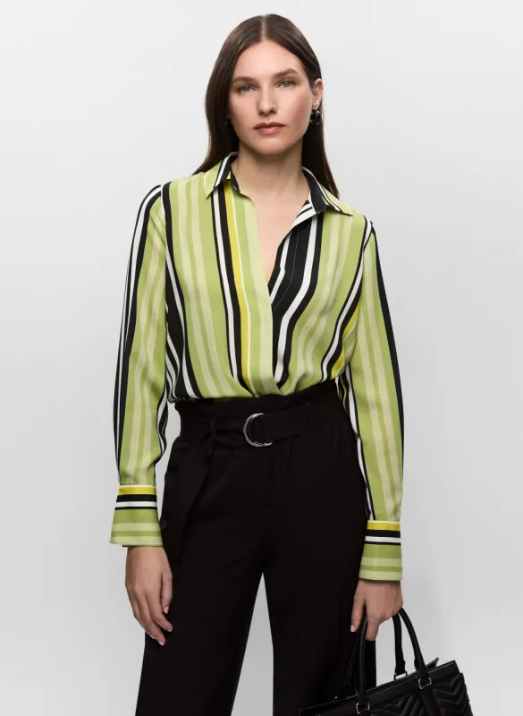Striped Wrap-Style Blouse sold by Melanie Lyne