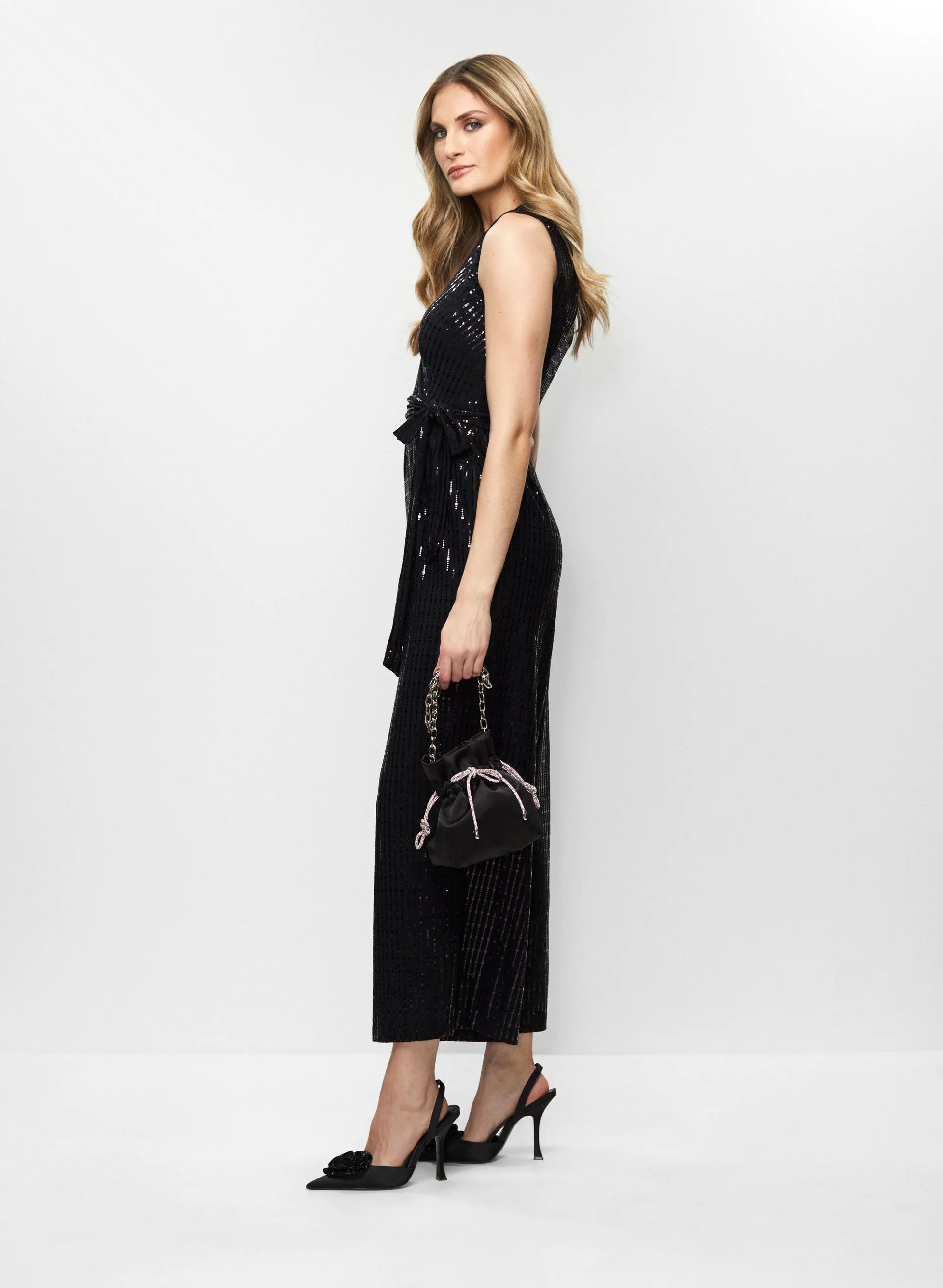 Wide Leg Sequin Motif Jumpsuit sold by Melanie Lyne product image thumbnail 3