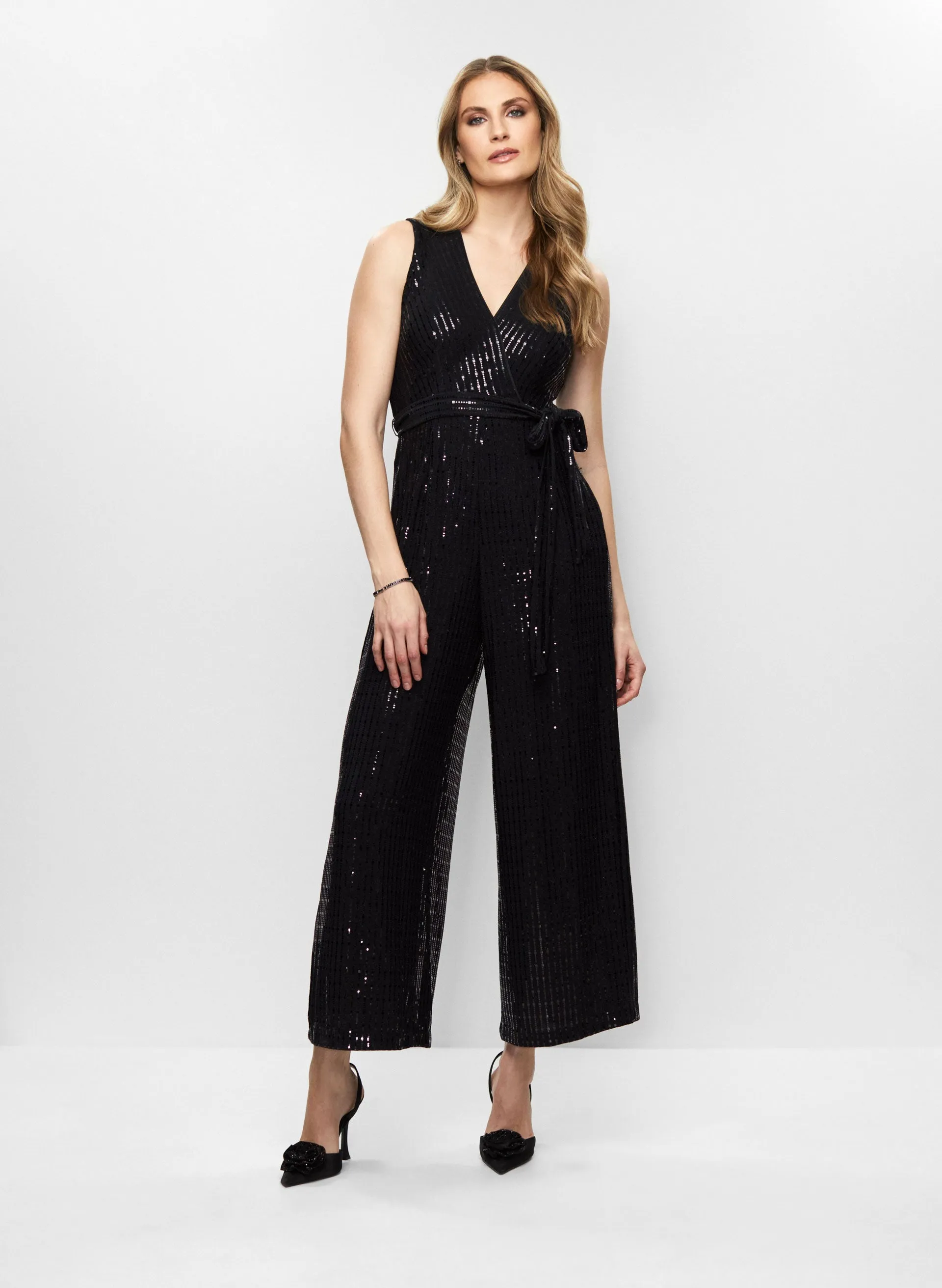 Wide Leg Sequin Motif Jumpsuit sold by Melanie Lyne