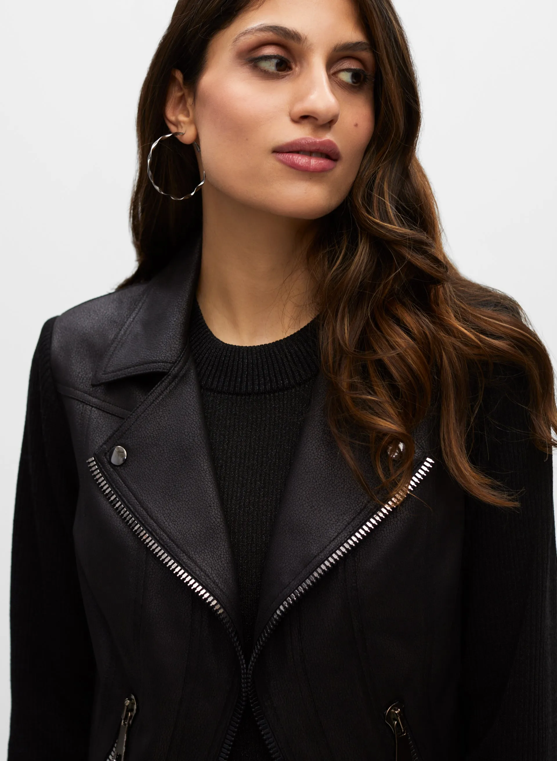 Vex - Knit Sleeves Zipper Detail Jacket sold by Melanie Lyne product image thumbnail 4