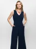 Crepe V-Neck Jumpsuit sold by Melanie Lyne