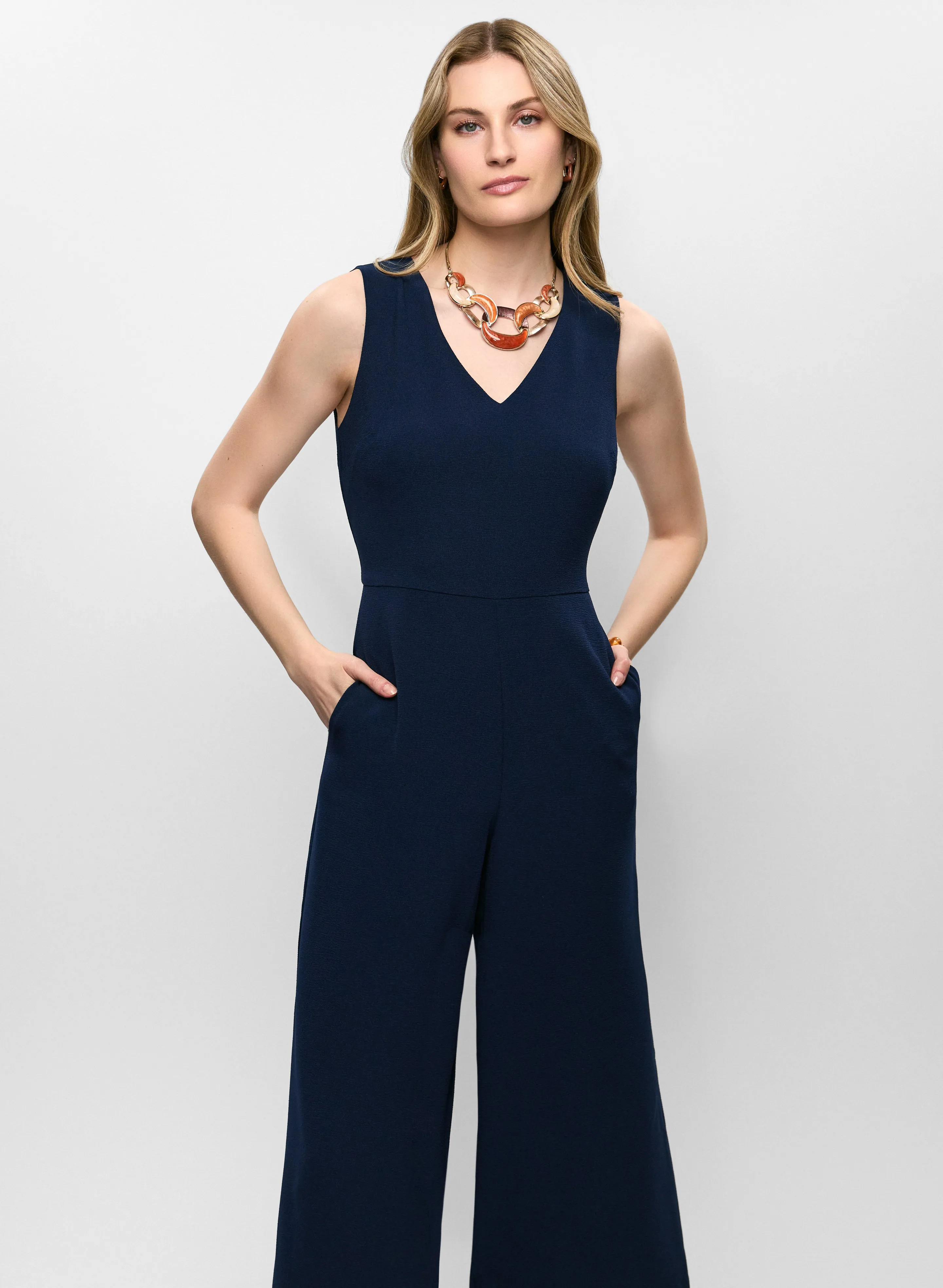 Crepe V-Neck Jumpsuit sold by Melanie Lyne product image thumbnail 3