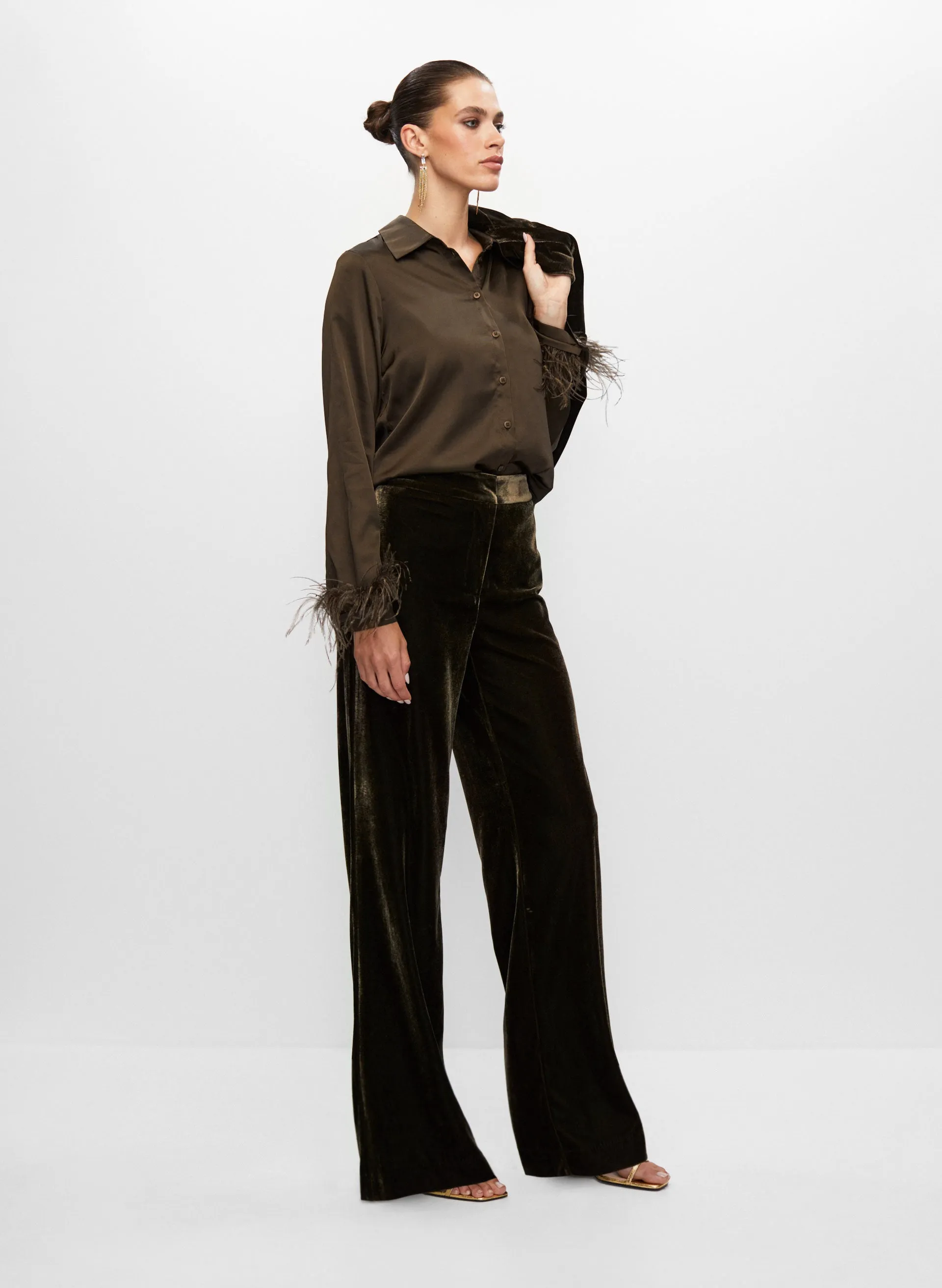 Velour Wide Leg Pants sold by Melanie Lyne product image thumbnail 5