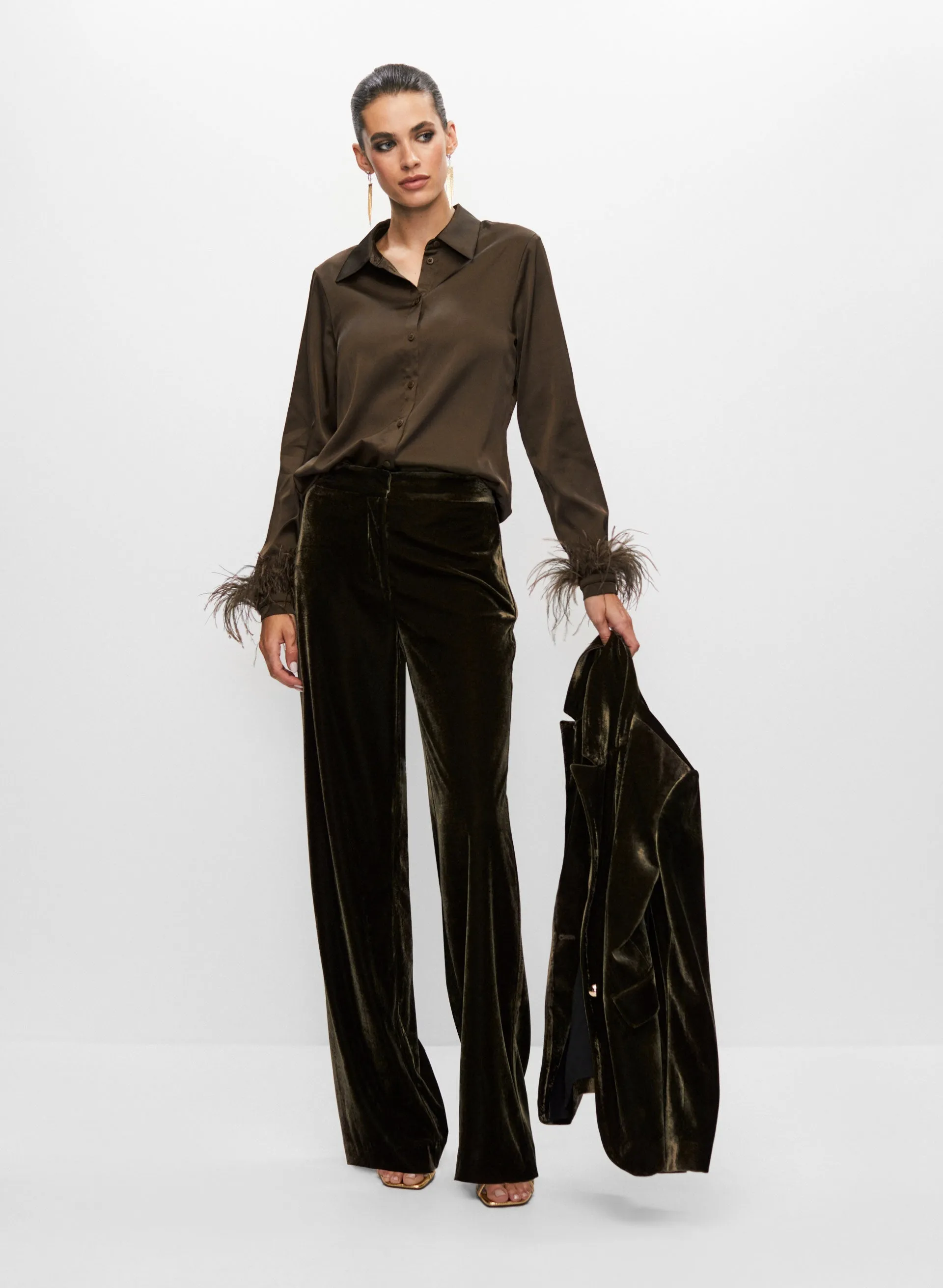 Velour Wide Leg Pants sold by Melanie Lyne product image thumbnail 3