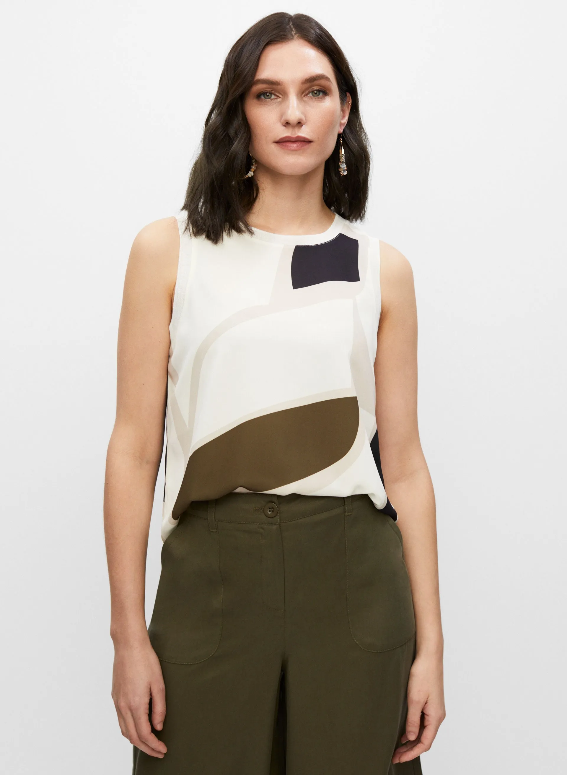 Geometric Print Sleeveless Blouse sold by Melanie Lyne