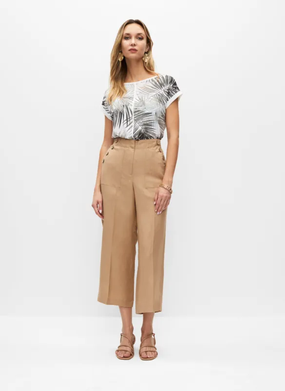 Linen Button Detail Culotte Pants sold by Melanie Lyne