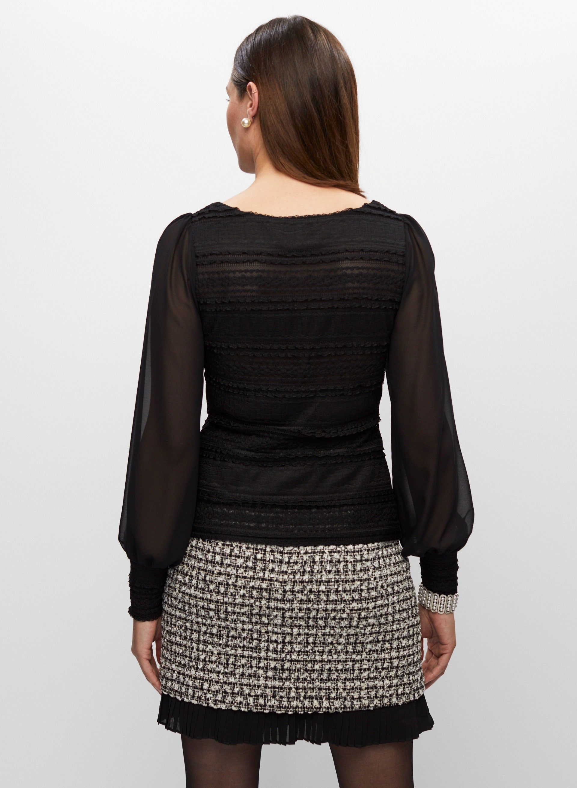 Ruffle Lace Long Sleeve Top sold by Melanie Lyne product image thumbnail 2