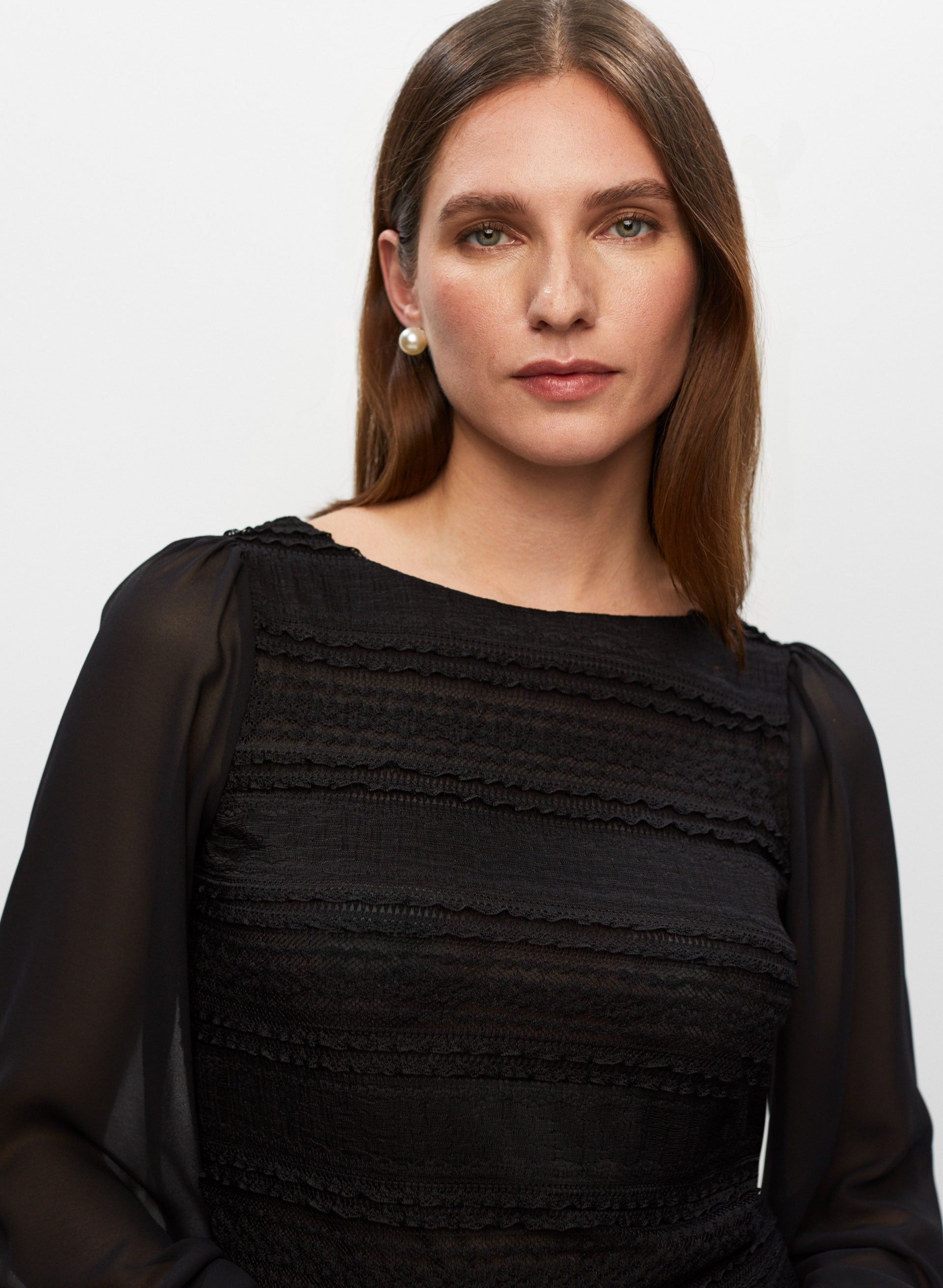 Ruffle Lace Long Sleeve Top sold by Melanie Lyne product image thumbnail 3