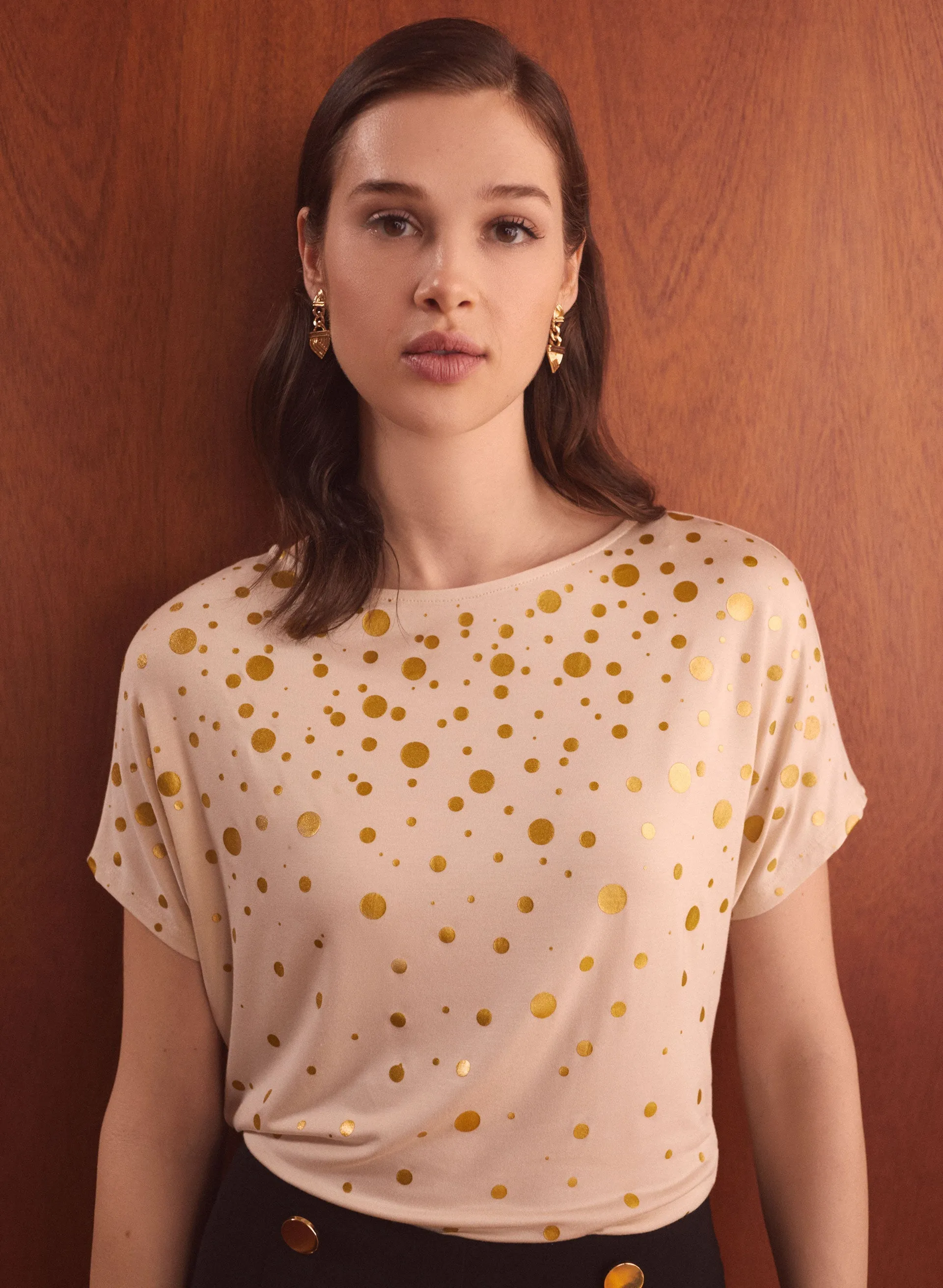 Foil Print Short Sleeve Tee sold by Melanie Lyne