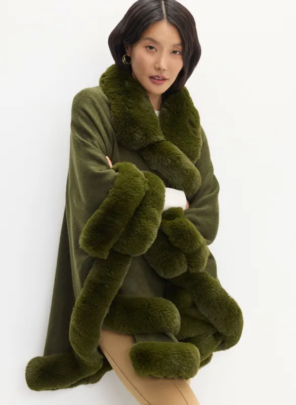 Faux Fur Poncho sold by Melanie Lyne