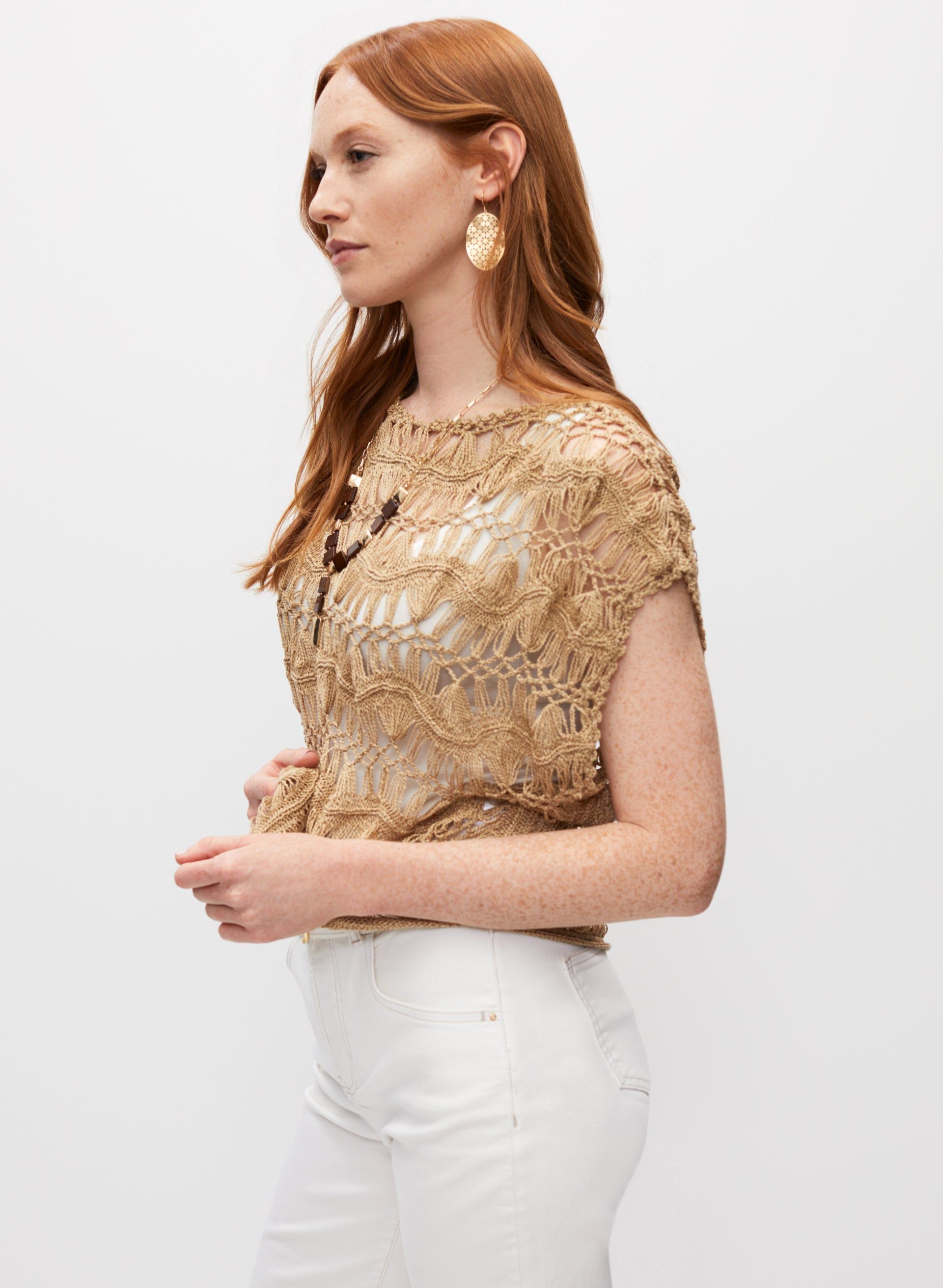 Macramé Crochet Open Weave Sweater sold by Melanie Lyne product image thumbnail 3