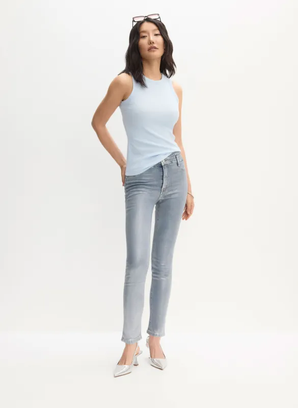 Tank Top & High-Rise Metallic Jeans sold by Melanie Lyne