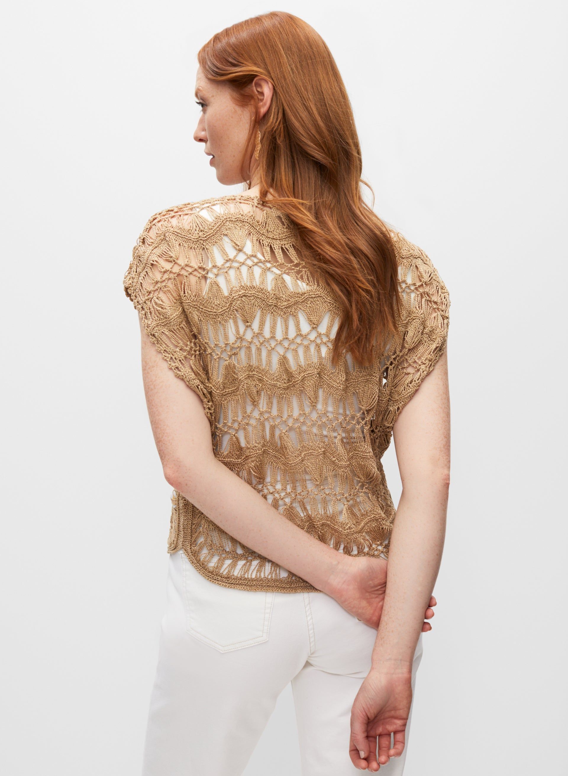 Macramé Crochet Open Weave Sweater sold by Melanie Lyne product image thumbnail 4