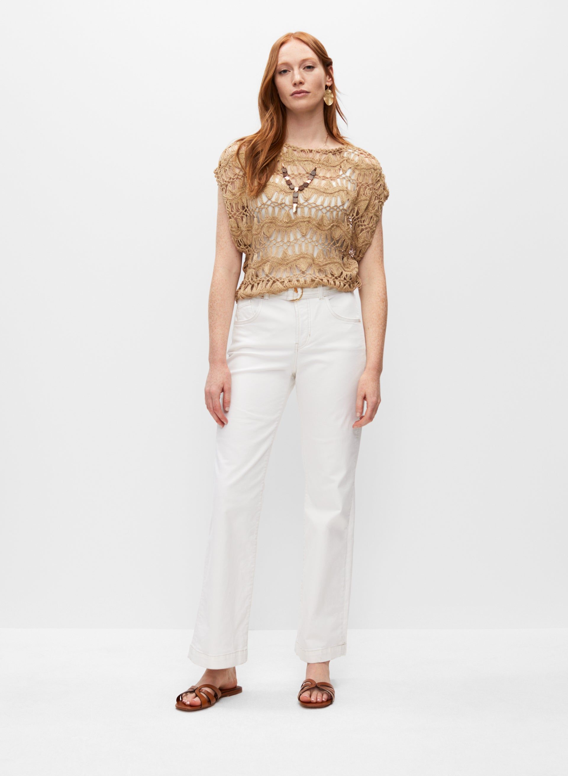 Macramé Crochet Open Weave Sweater sold by Melanie Lyne