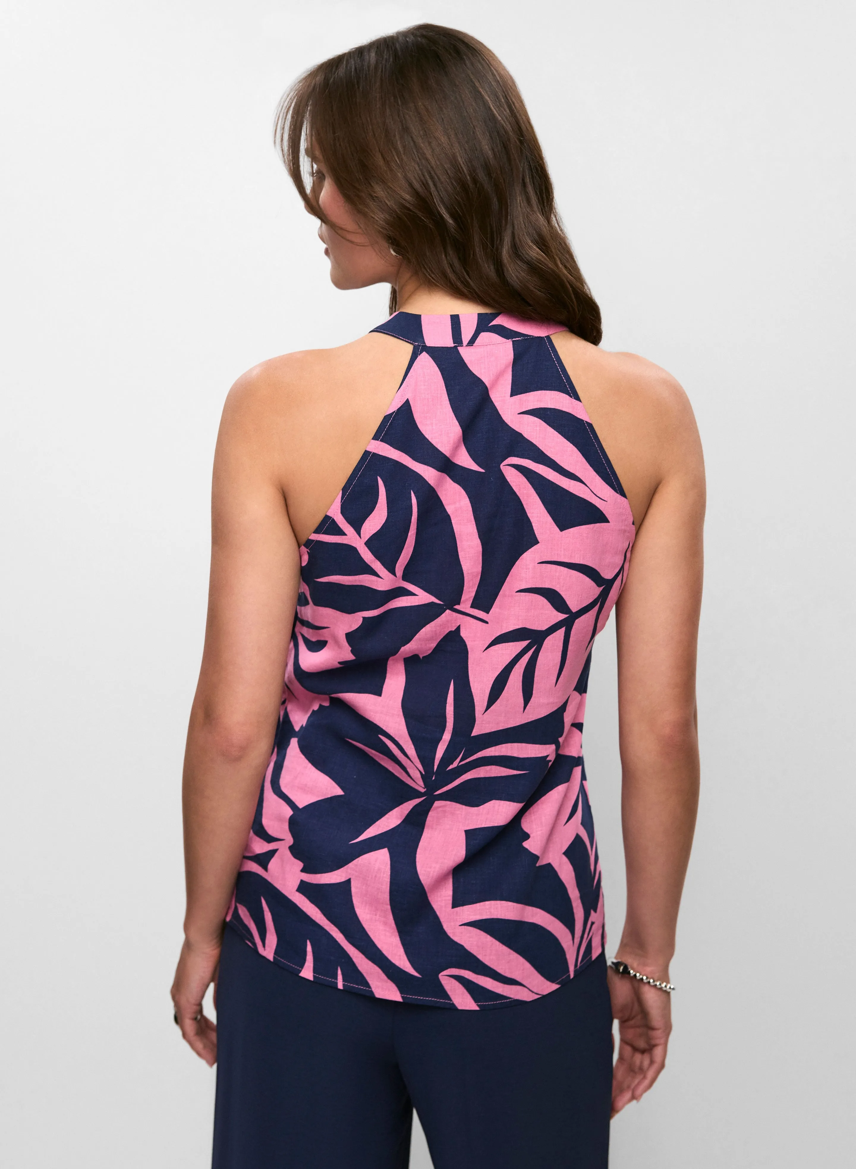 Ruffled Floral Linen Blouse sold by Melanie Lyne product image thumbnail 4